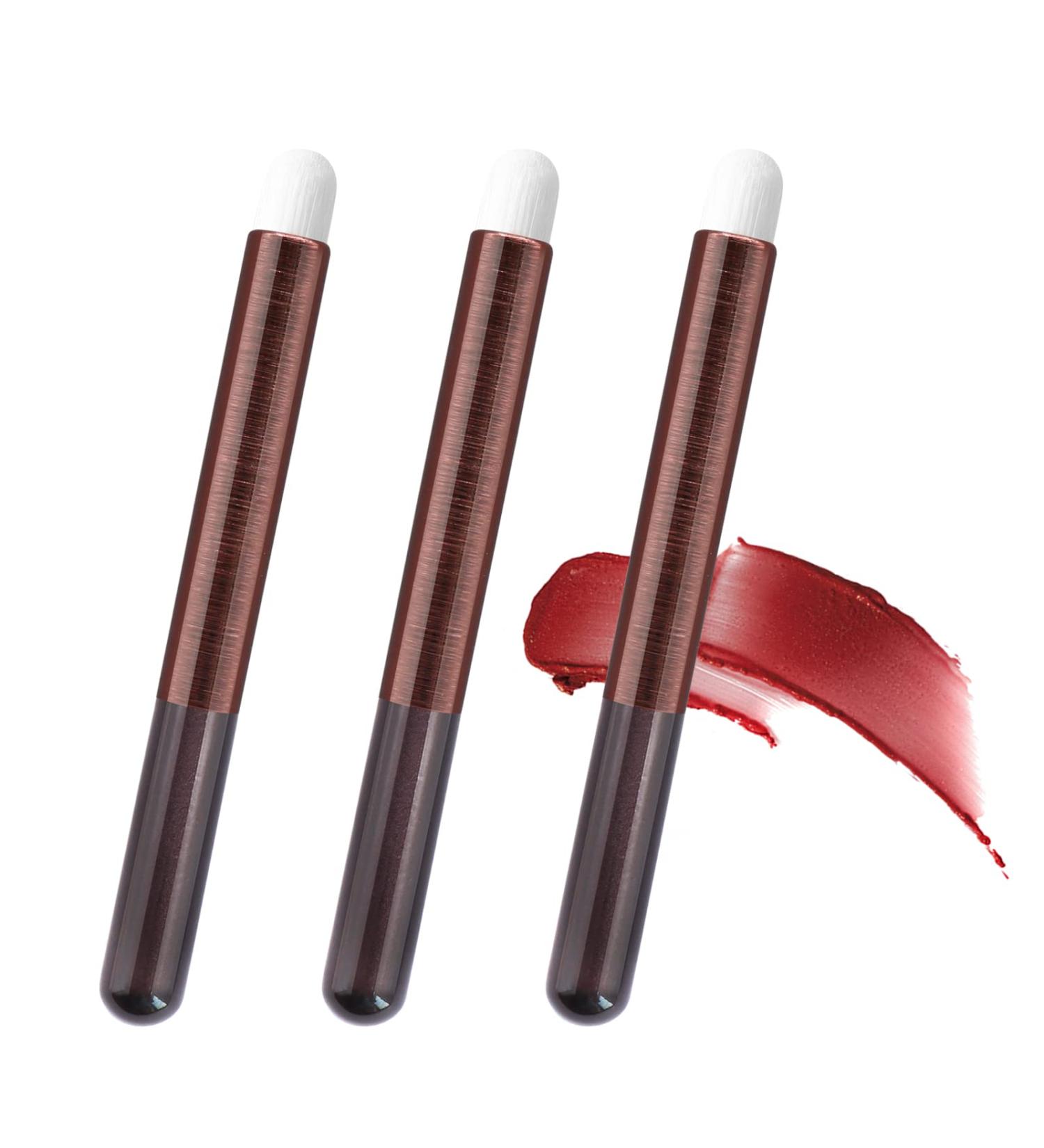 3PCS Lip Brush Set with Tubes | Multi-purpose Lip & Eye Makeup Brushes | Brown Brushed Applicator Tool Kit - Buy Online on GoSupps.com