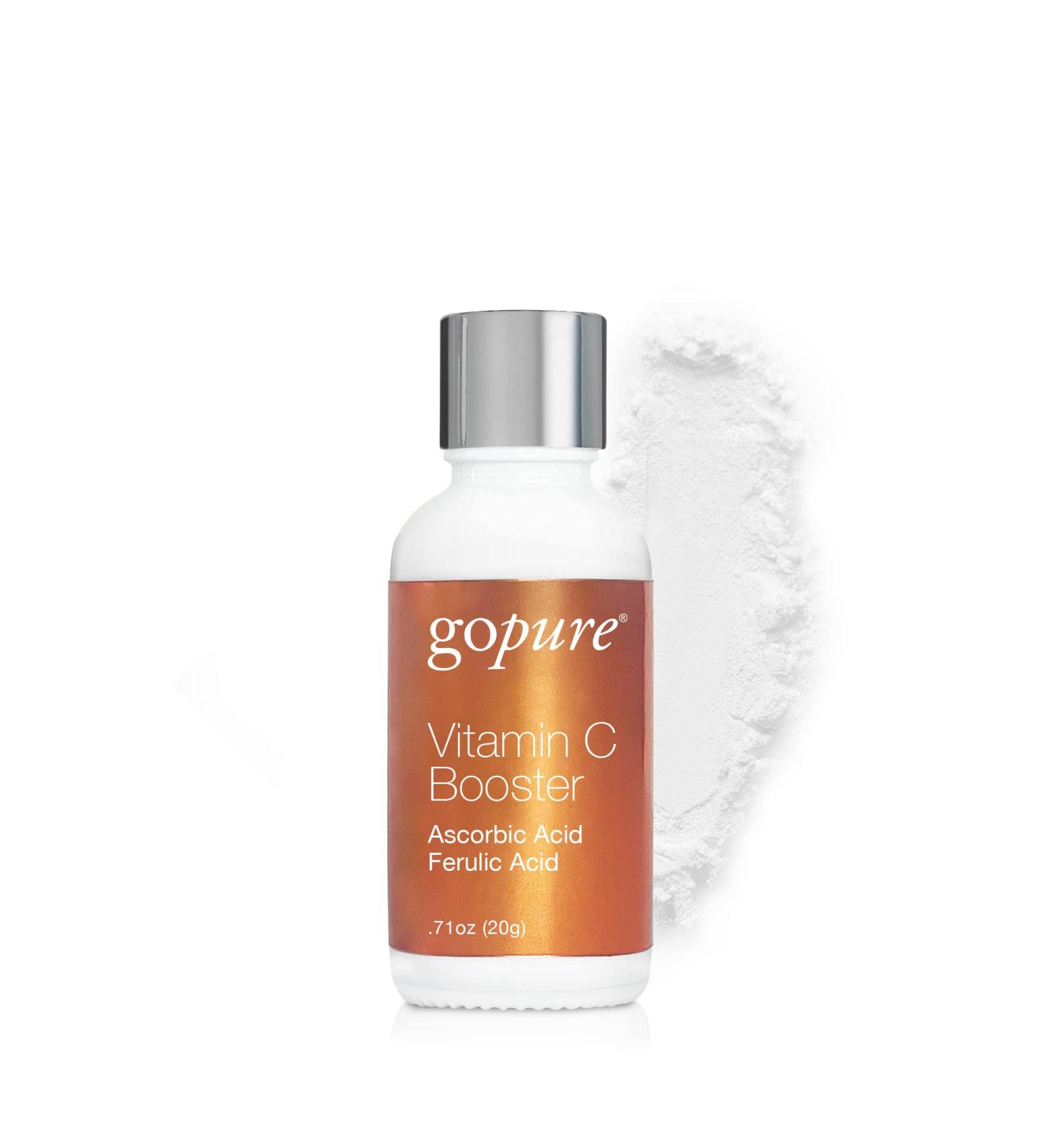 goPure Vitamin C Booster Powder - Stable Antioxidant for Glowing Skin | Ferulic & Ascorbic Acid | Active Skin Repair | Cruelty-Free | .71 oz - Buy Online on GoSupps.com