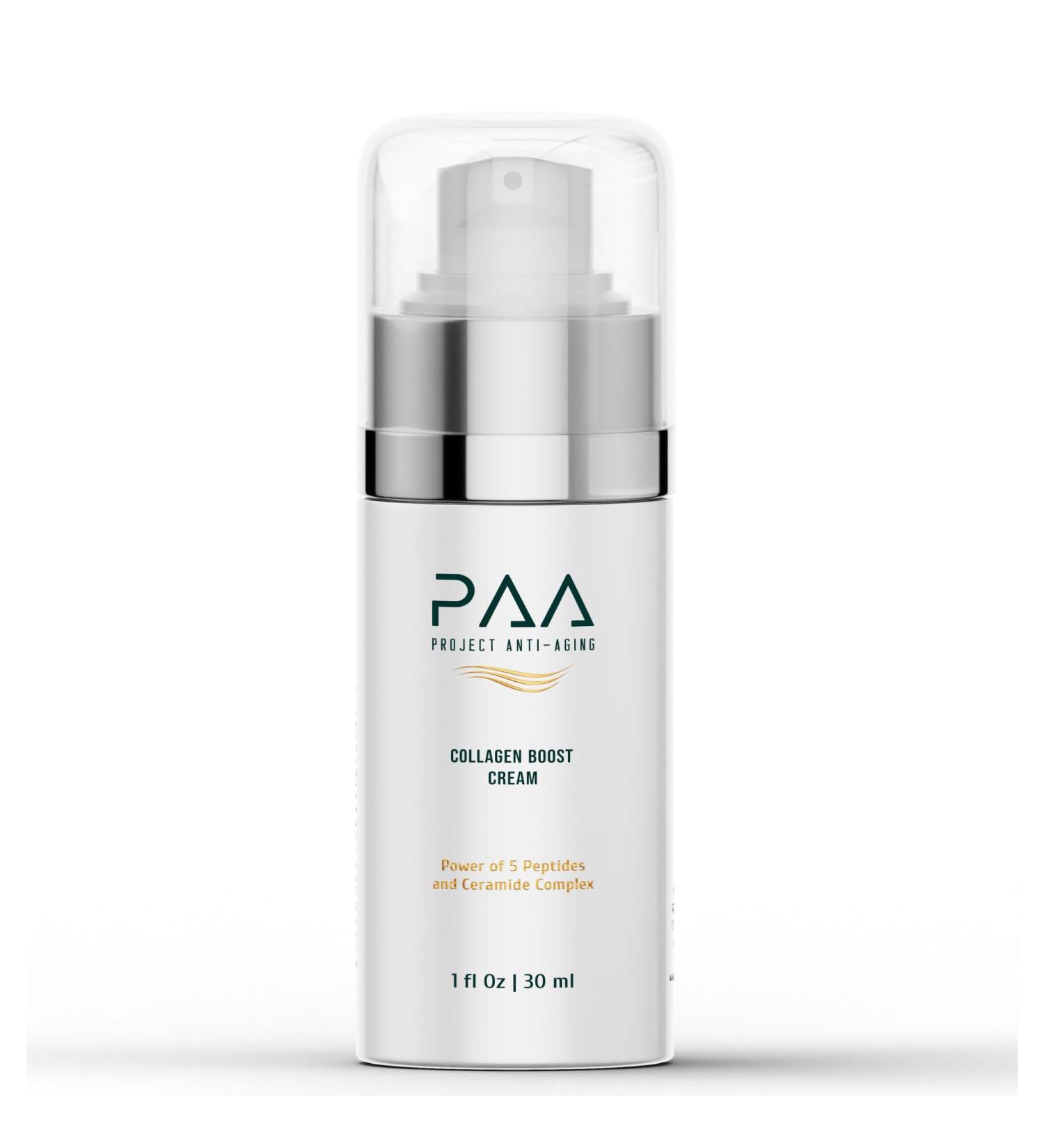 Collagen Boost Cream with 5 Peptides Complex Ceramides Hyaluronic Acid Anti-Aging Face Moisturizer - Buy Online on GoSupps.com