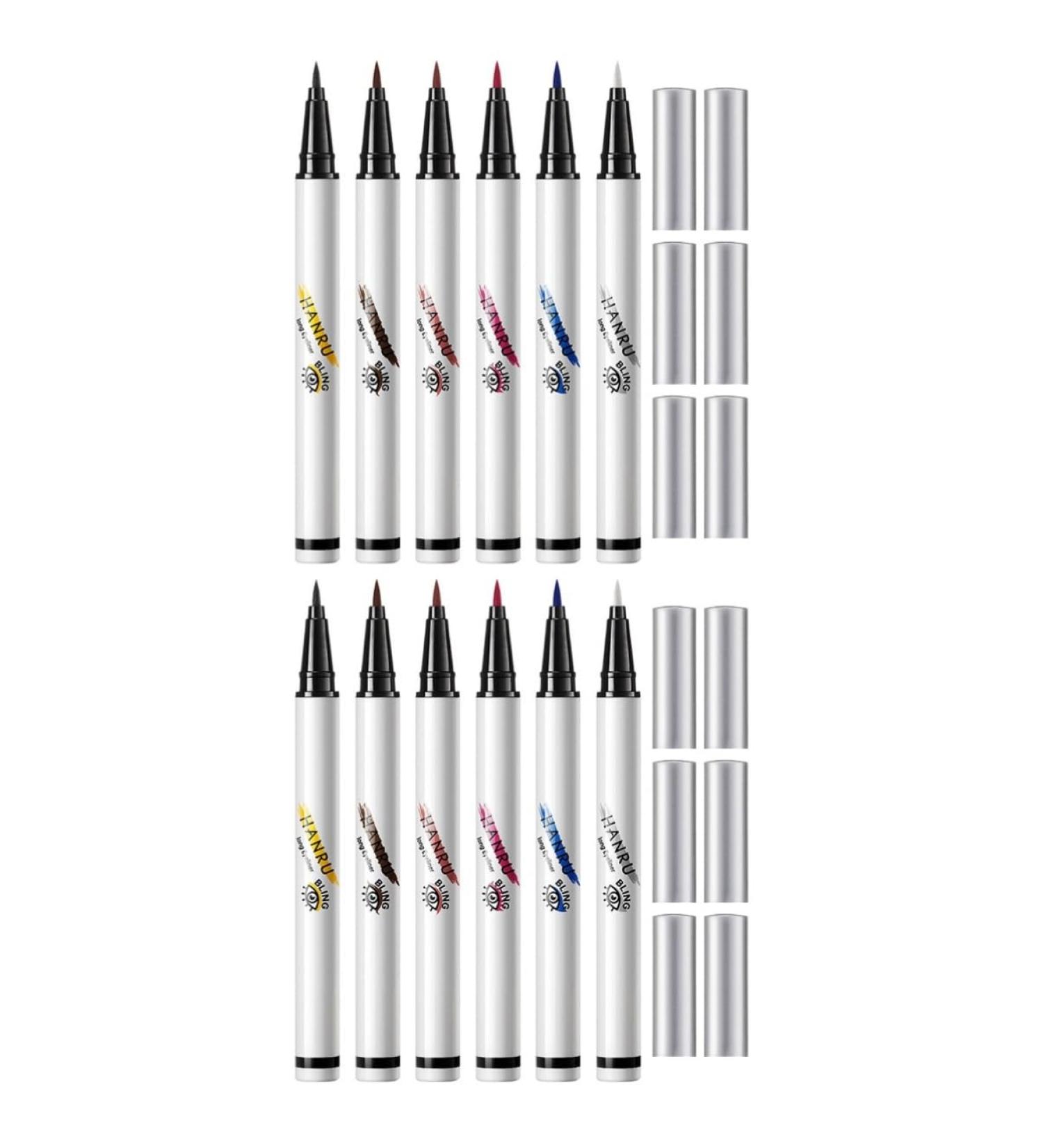 Beavorty 12 Pcs Eye Makeup Tool Eyeliner Pen for Women Colored Eyeliner Girl Liquid Eyeliner Abs Miss - Buy Online on GoSupps.com