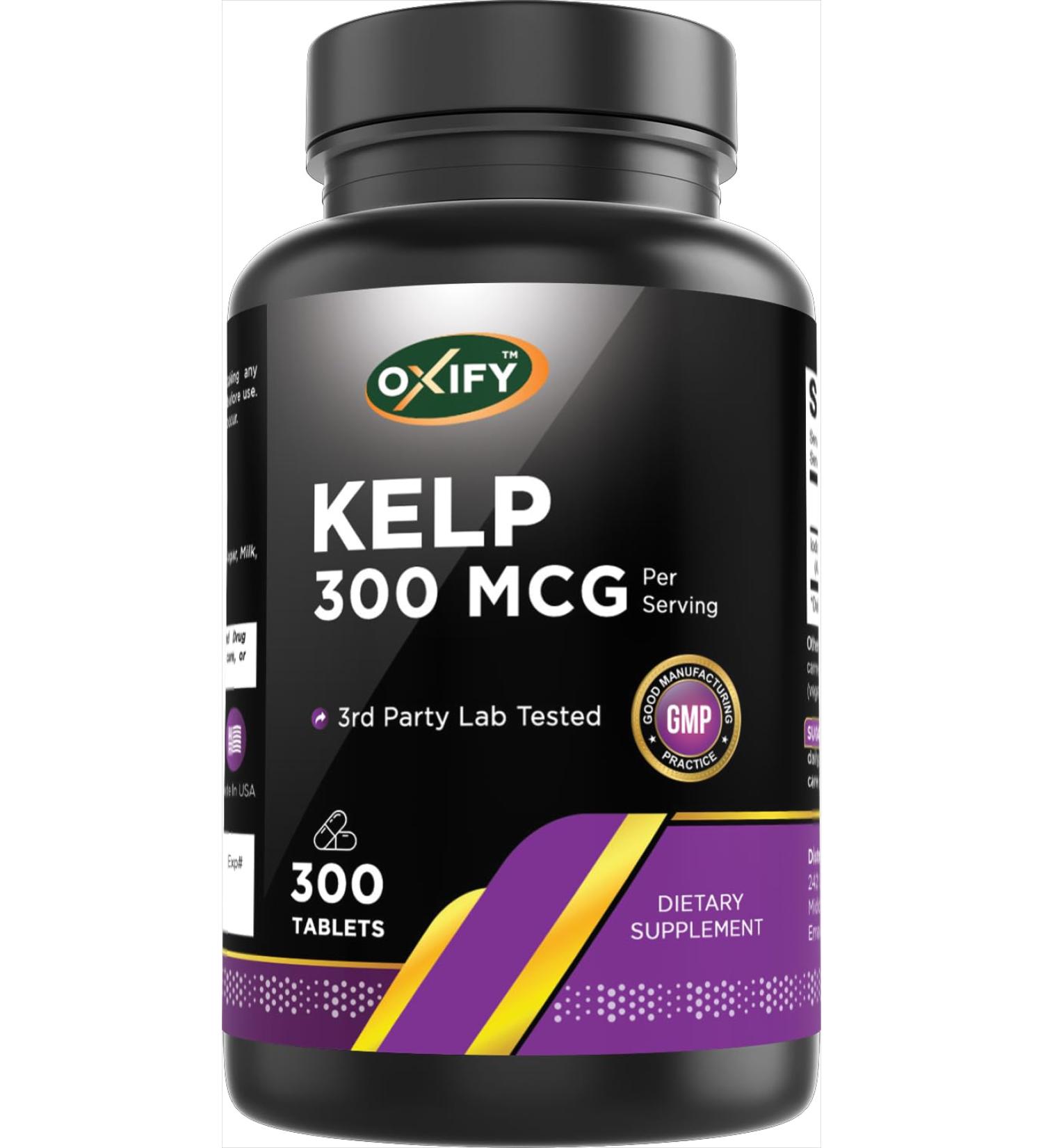 Oxify Kelp 300 mcg Per Serving | 300 Tablets | Gluten-Free Non-GMO | Supplement Made in USA - Buy Online on GoSupps.com