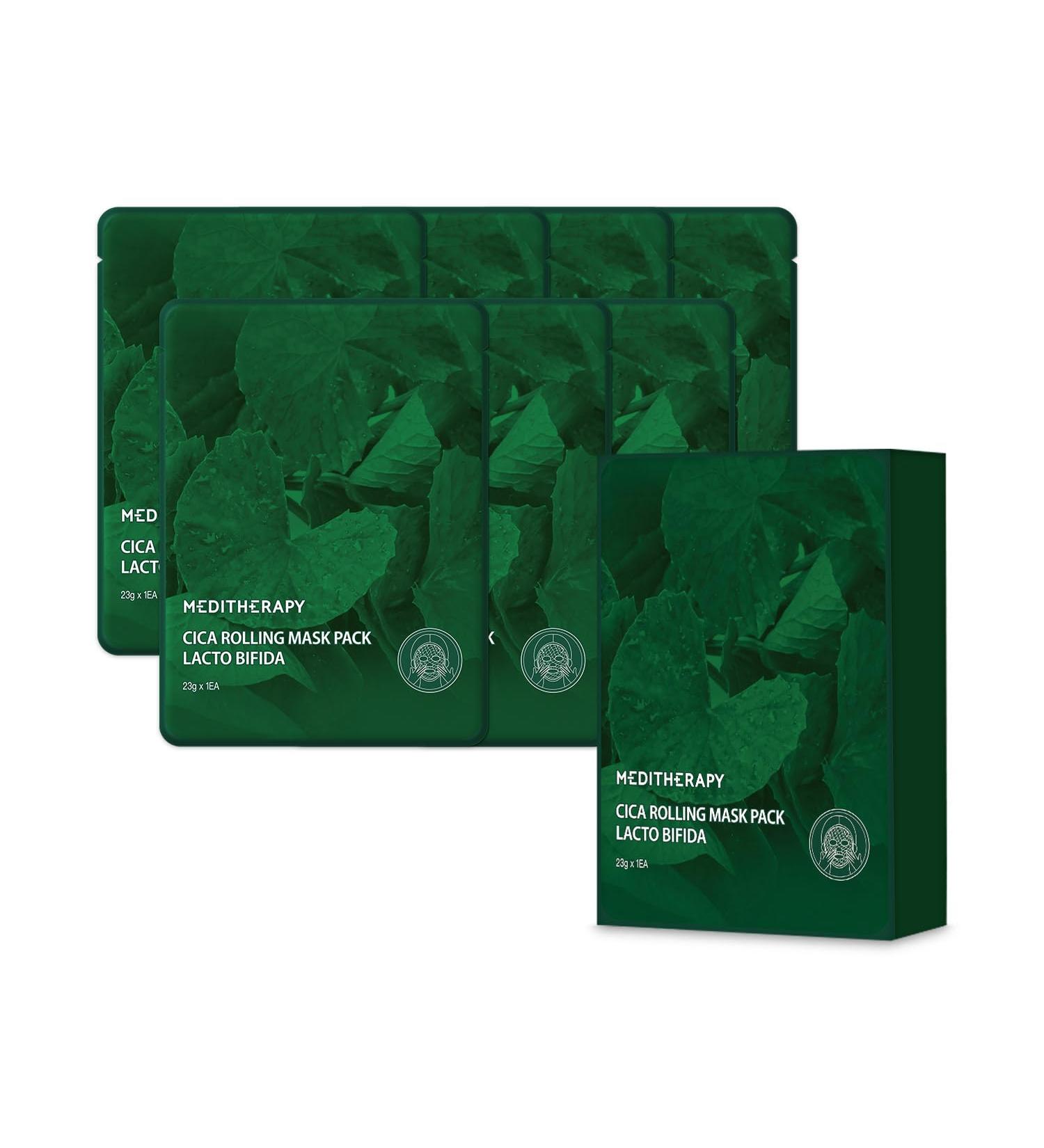 MEDITHERAPY CICA Rolling Mask Lacto Bifida - 7 Pack (29g each) | Calming & Hydrating Korean Skincare - Buy Online on GoSupps.com