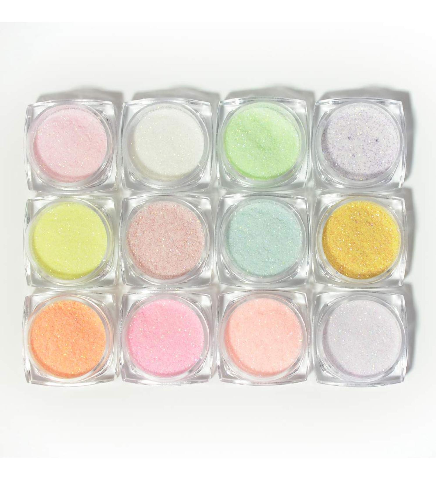MEILINDS 12 Bottles Nail Art Glitter Sugar Powder - Holographic Shining Nail Glitter DIY Crafts - Buy Online on GoSupps.com