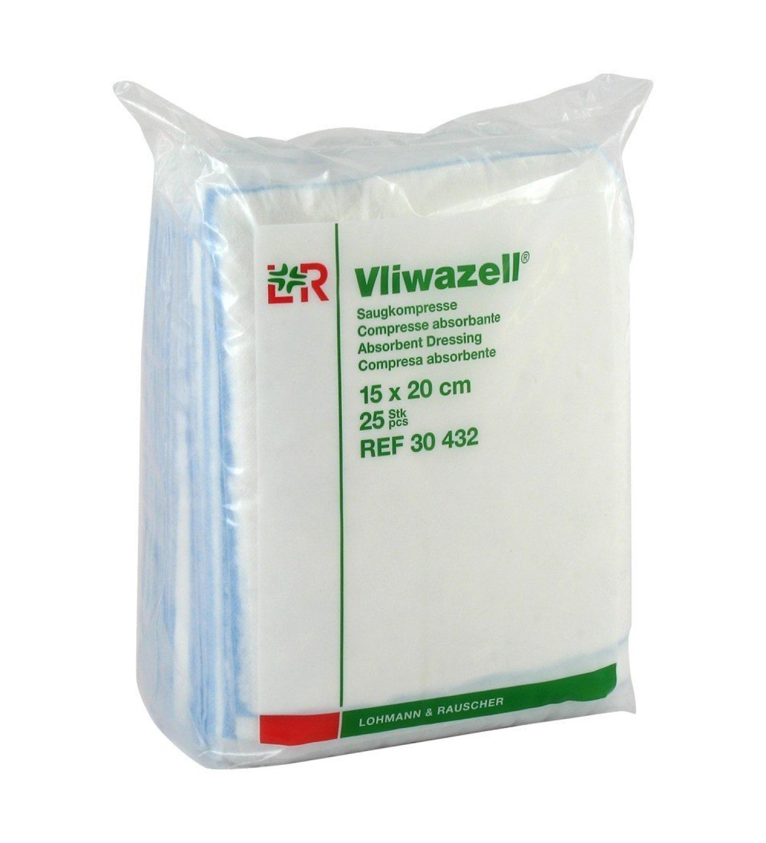 Vliwazell absorbent compresses 15x20 cm non-sterile 25 pcs
