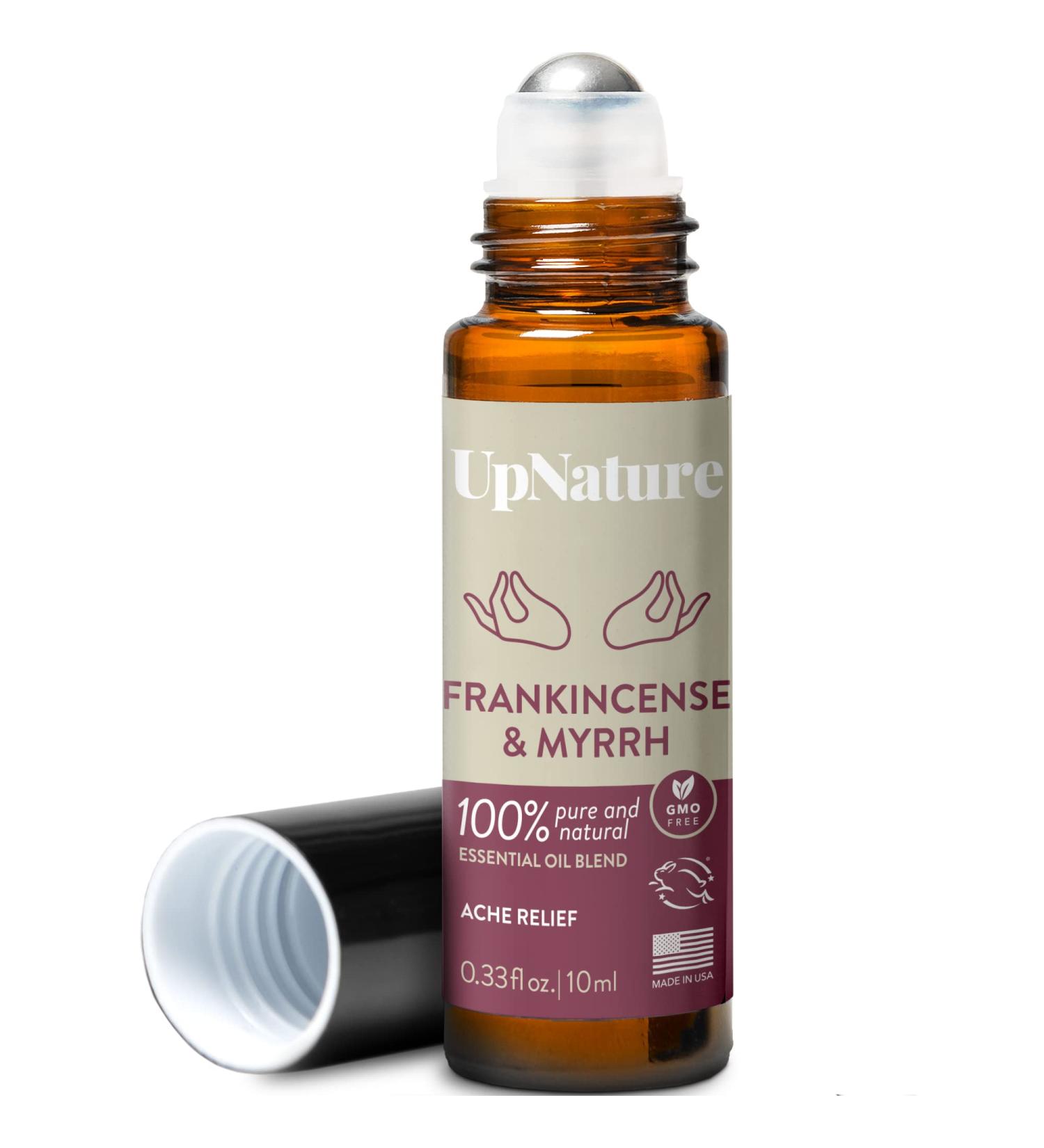 Frankincense and Myrrh Essential Oil Roll On for Pain Relief and Stress Reduction - Therapeutic Grade Aromatherapy Oils for Body Aches, Stiffness, Skin, and Nails - Buy Online on GoSupps.com