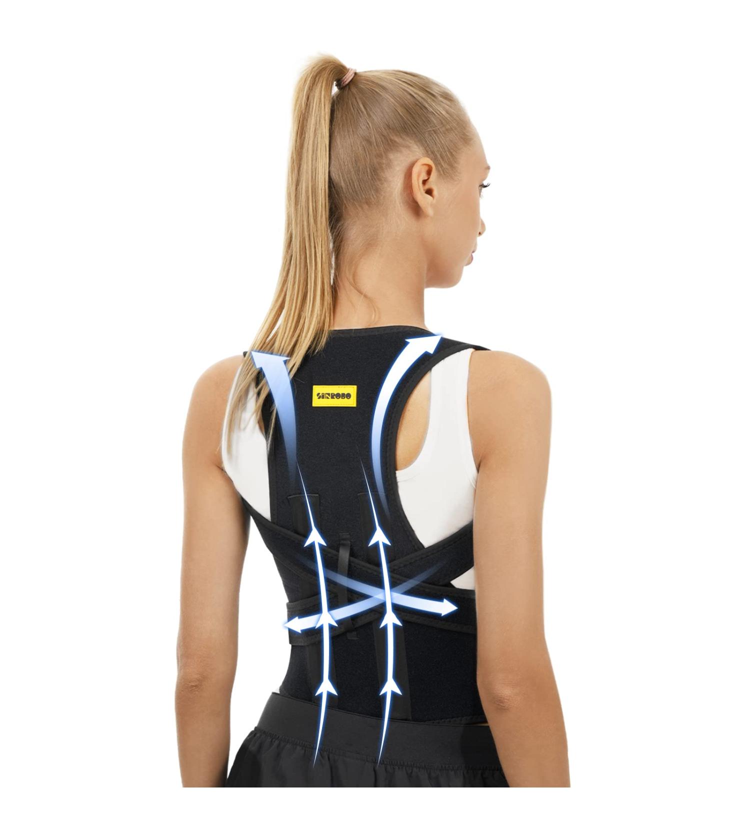 Huninpr Posture Corrector for Women and Men - Adjustable Upper Back Brace for Pain Relief - Breathable Back Support Straightener for Lumbar, Neck, Shoulder, Clavicle - Size Medium - Buy Online on GoSupps.com