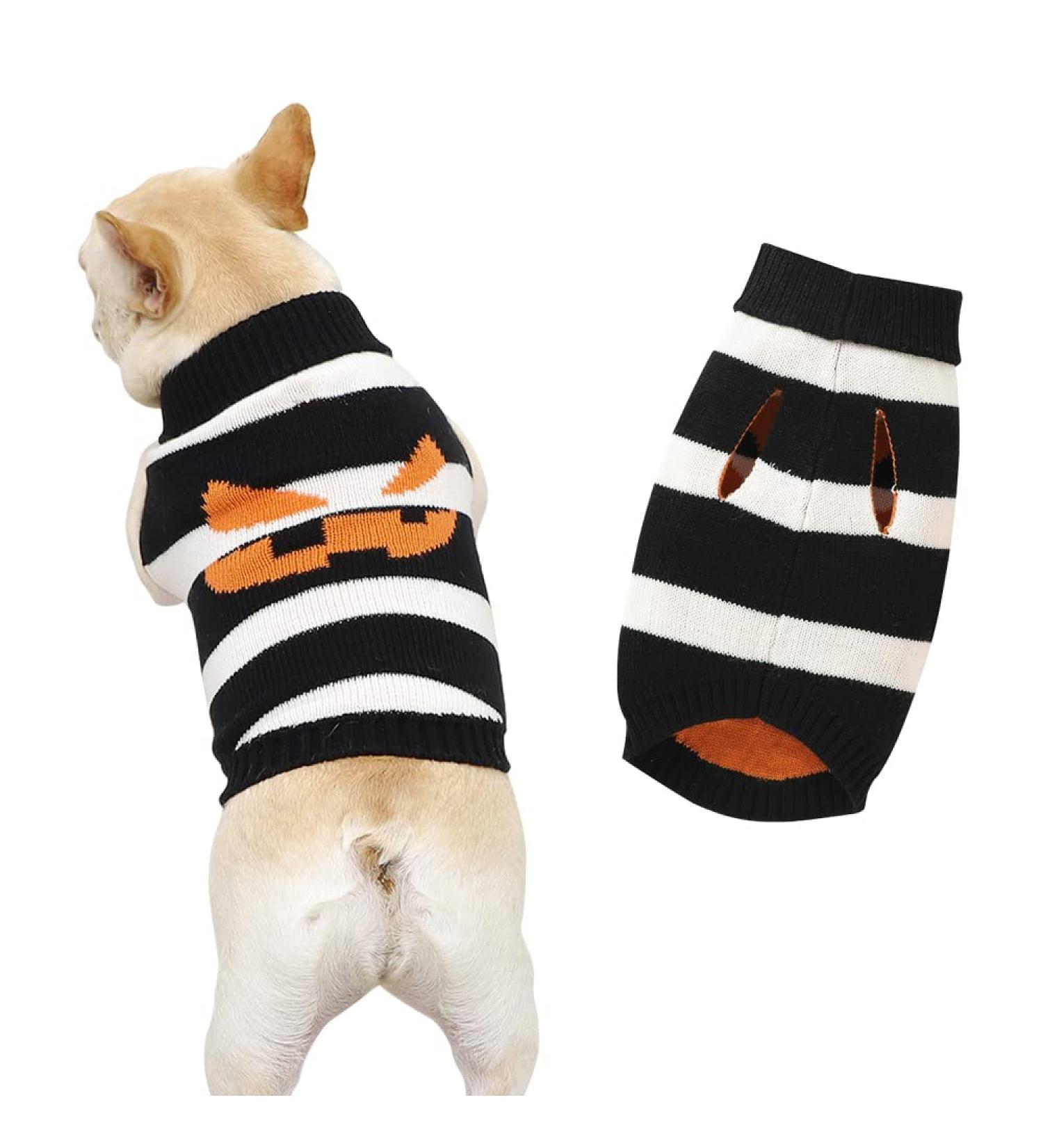 Round Neck Dog Sweater - Cute & Warm Soft Pet Clothes for Small Dogs | Black L (82W928) - Shop Now! - Buy Online on GoSupps.com