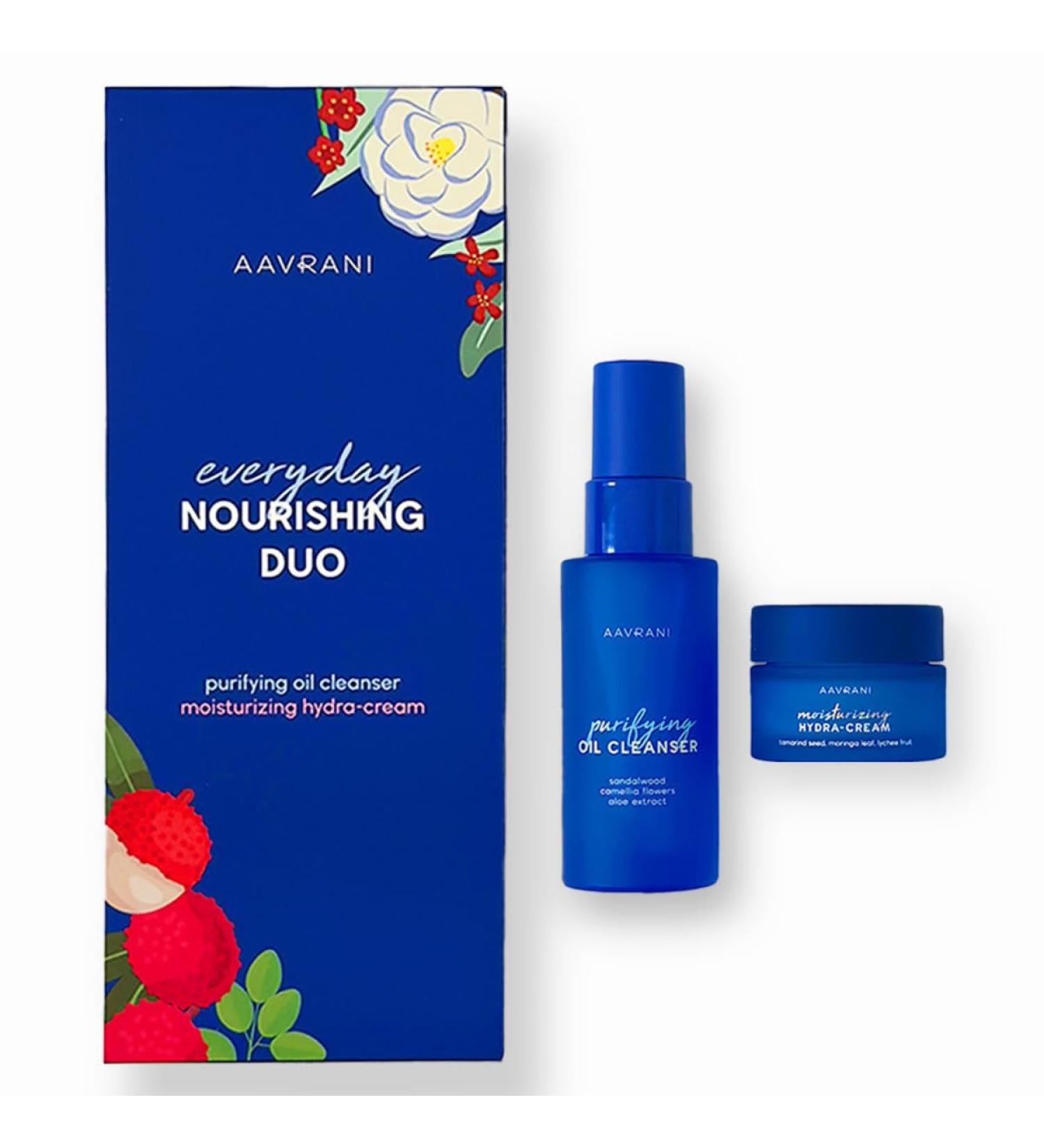 AAVRANI Everyday Nourishing Duo - Purifying Oil Cleanser & Moisturizing Hydra-Cream for Hydrated Skin | International Shipping Available - Buy Online on GoSupps.com