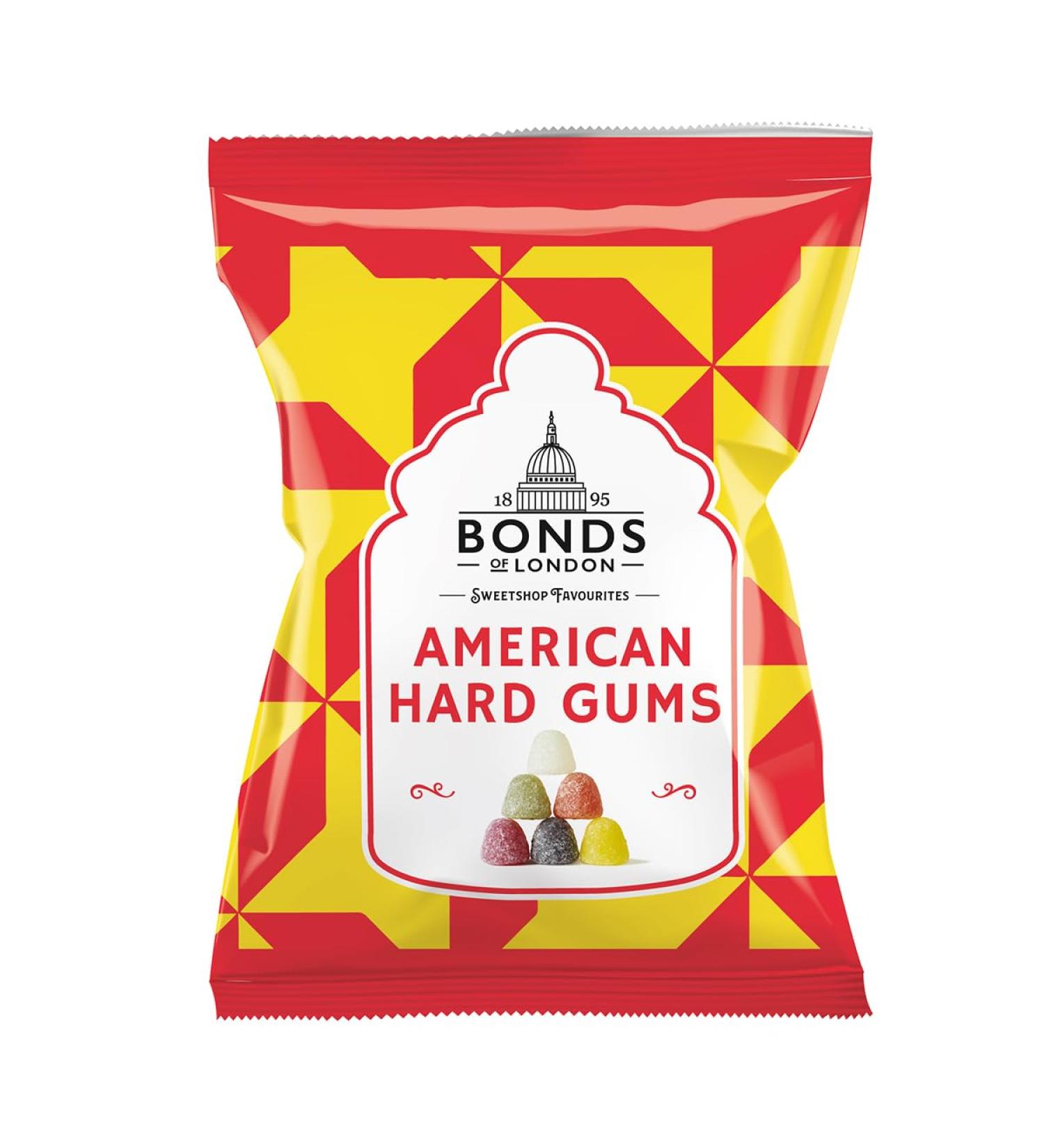 Bonds American Hard Gums Bags | Fruit Flavoured | Sugar Coated | No Artificial Colours or Flavours | 130g | (Pack of 6) - Buy Online on GoSupps.com