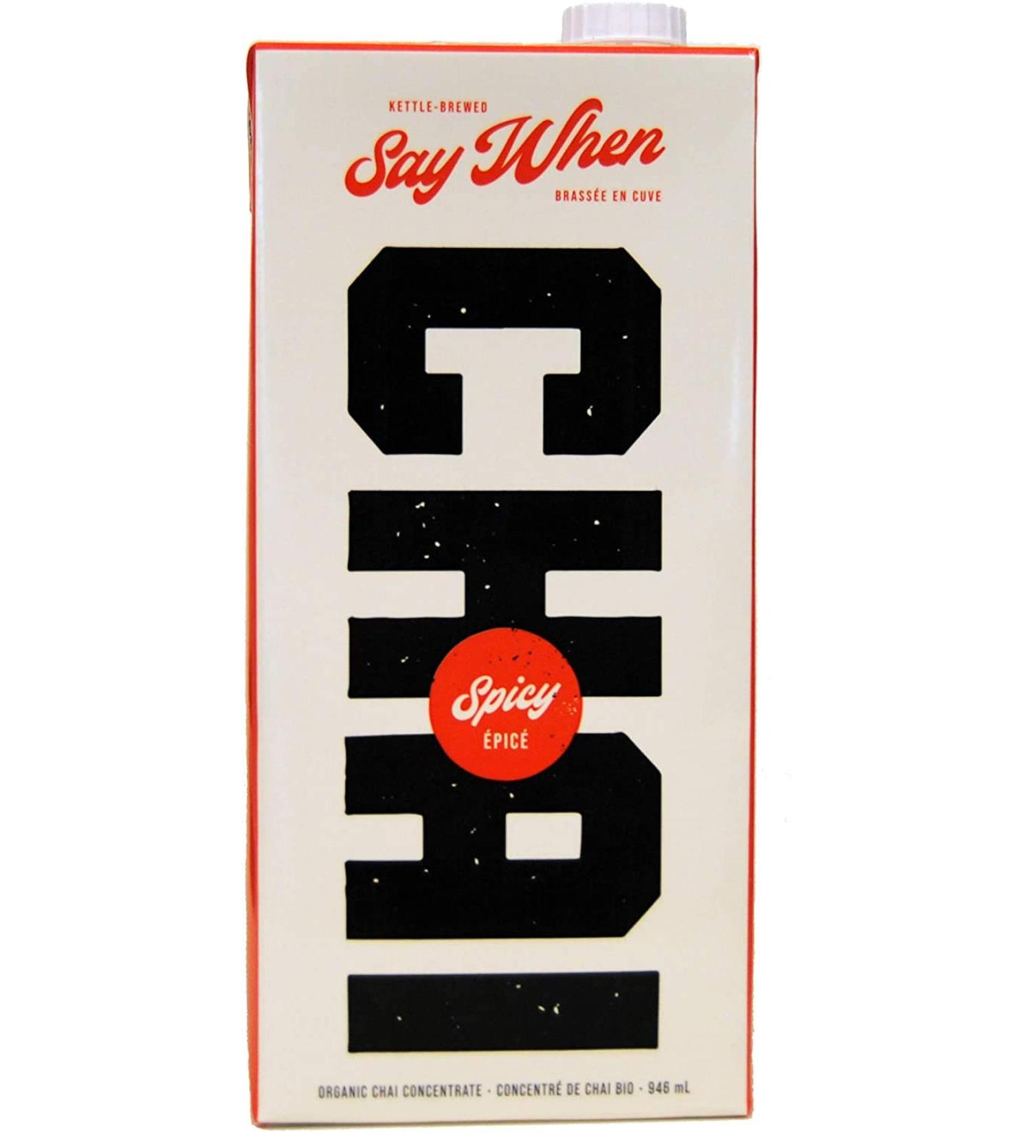 Say When Beverages Organic Spicy Chai Concentrate 12 Count of 946ml - Buy Online on GoSupps.com
