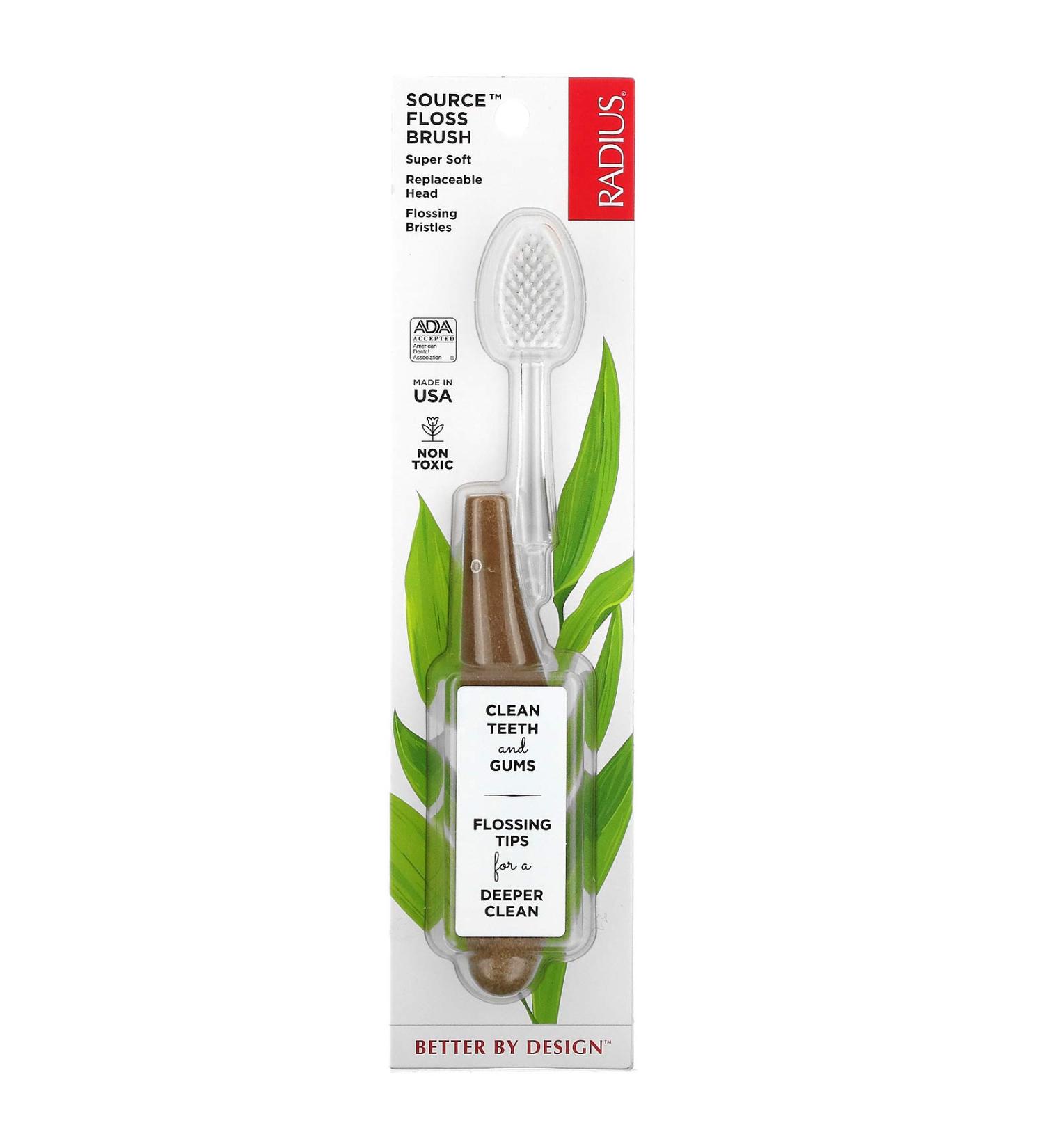 RADIUS Source Floss Toothbrush | Super Soft, Replaceable Head - Buy Online on GoSupps.com