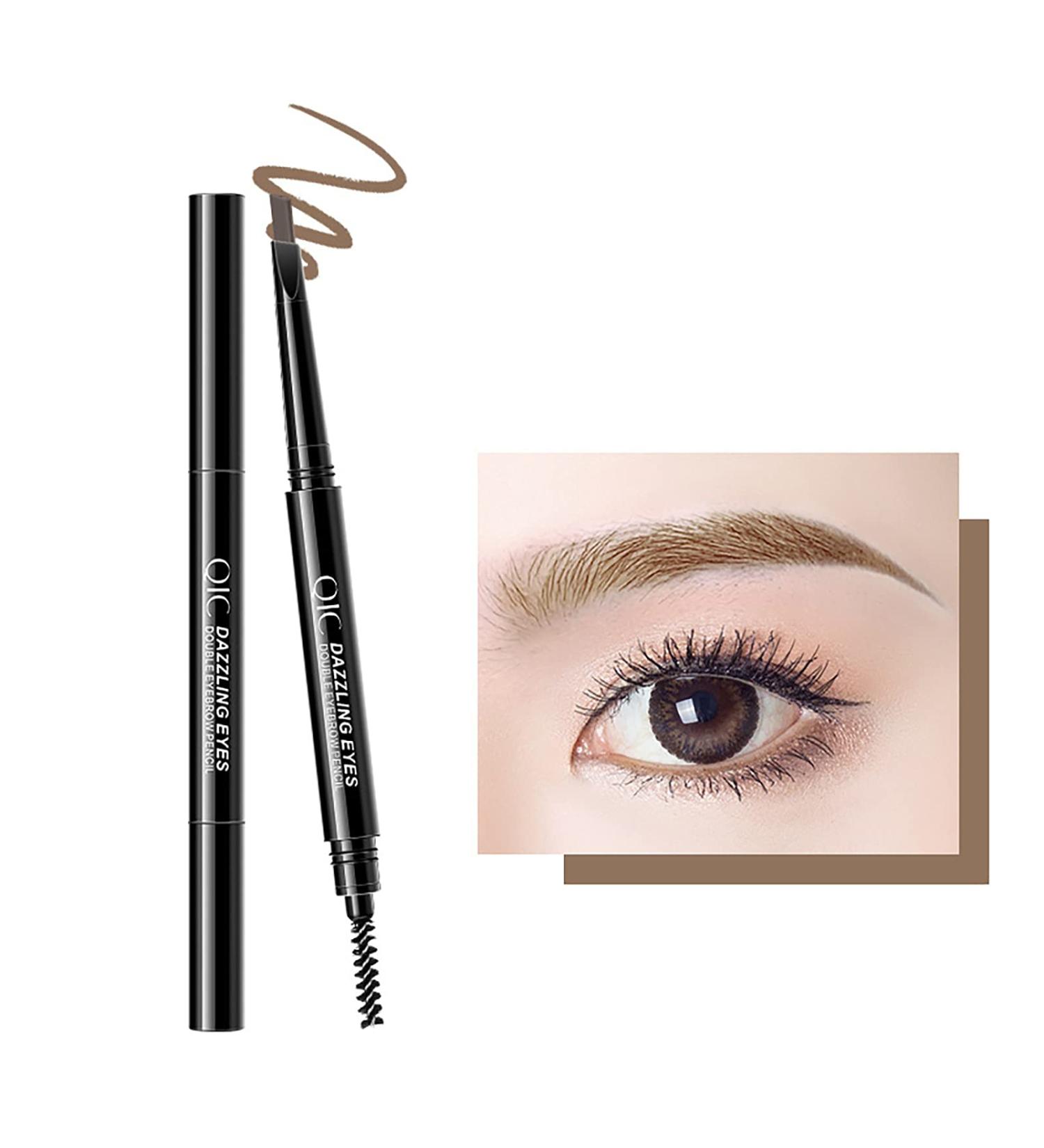 Professional Makeup Eyebrow Pencil | Stay & Me Waterproof Micro Brow Pencil with Brush | Vegan Durable Dual-Ended Brow Tool - Buy Online on GoSupps.com