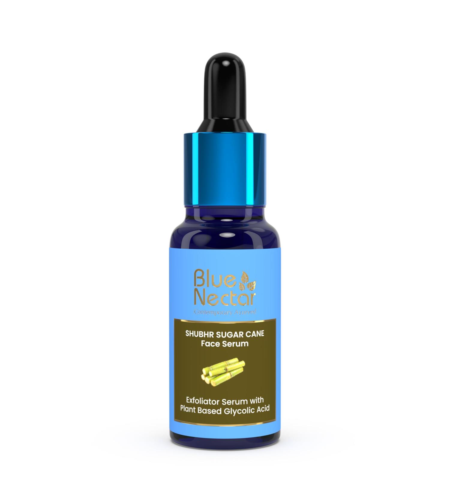 Blue Nectar AHA Exfoliating Face Serum | Plant-Based Glycolic Acid | Deep Exfoliation for Blackheads & Tan Removal | 10 Min Facial Treatment | 14 Herbs (1 Fl Oz - Buy Online on GoSupps.com