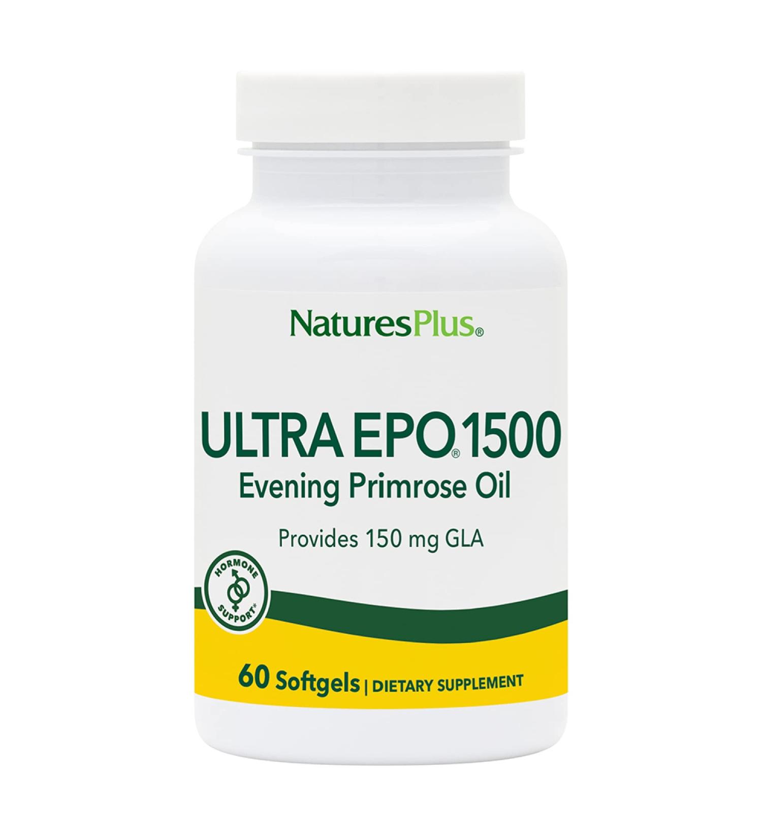 NaturesPlus Ultra EPO 1500mg Evening Primrose Oil Softgels - Gluten Free - 60 Servings - Buy Online on GoSupps.com