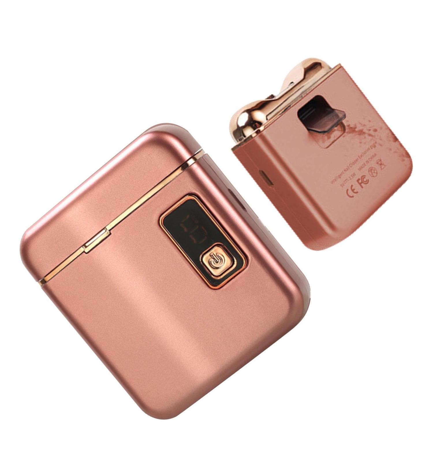 BommFu Automatic Nail Trimmer - 3 Modes Adjustable Safety Fingernail Trimmer - Quiet Electric Fingernail Clippers with Storage Light Electric Manicure Pedicure Tool for Home Rose Gold - Buy Online on GoSupps.com