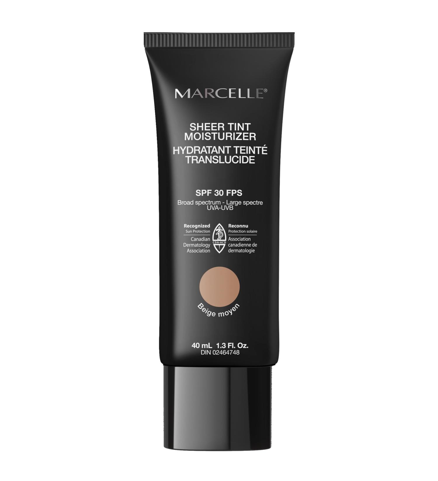 Marcelle Sheer Tint Moisturizer SPF 30 Beige Moyen with Hyaluronic Acid and Aloe Hypoallergenic Non-Comedogenic Fragrance-Free Paraben-Free Oil-Free 40 mL - Buy Online on GoSupps.com