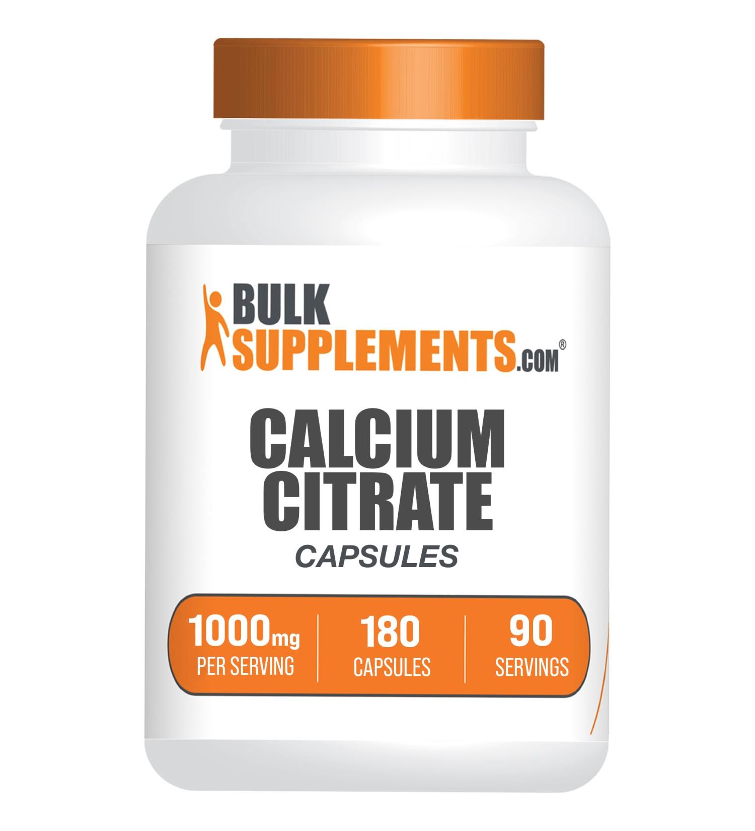 BulkSupplements Calcium Citrate Capsules - 210mg Calcium Supplement - 180 Capsules - Buy Online on GoSupps.com