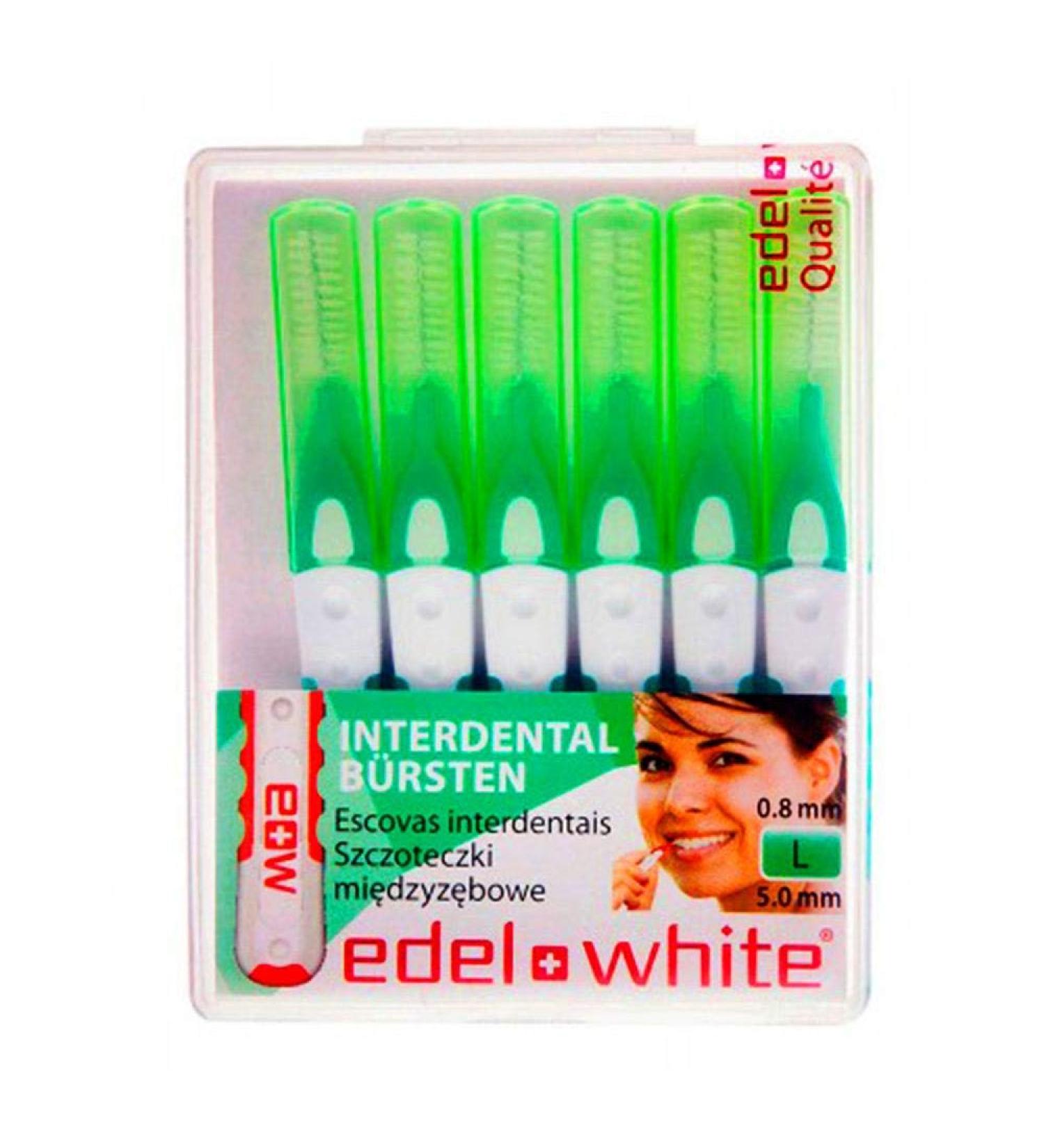 Edel+White ID7 Interdental Brushes L 0.8 mm | 6 Conjunction Brushes for Gentle & Thorough Cleaning in Tight Spaces - Buy Online on GoSupps.com
