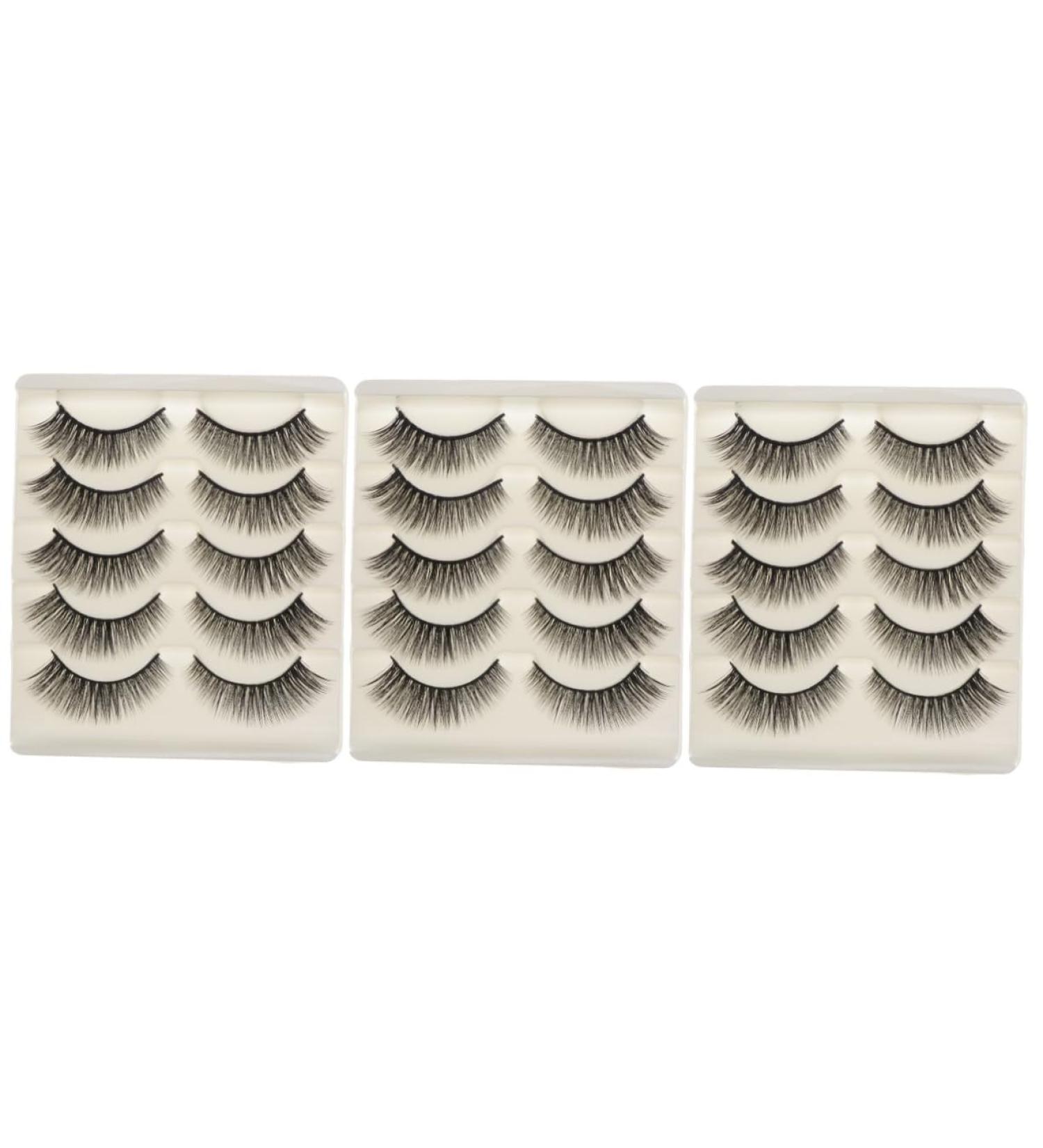 LALAFINA 15 Pairs Natural Lashes Soft Light Fake Lash Wispy Natural Lashes Faux Lashes Cat Eye Lashes Fake Lashes for Women Soft Thick Lashes Natural Fake Lashes Tool Eyelash 3d - Buy Online on GoSupps.com