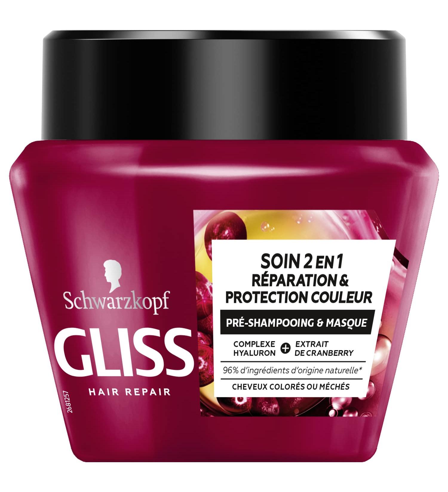  Gliss GLISS Schwarzkopf - 2-in-1 Color Repair & Protection Mask - Pre-Shampoo and Mask - Hair Care - Colored and Highlighted Hair - 300ml - Buy Online on GoSupps.com