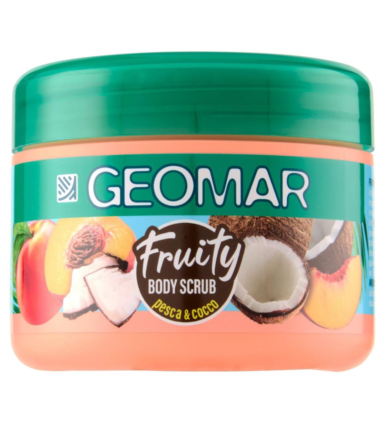 Geomar GEOMAR | Fruity Body Scrub Peach & Coconut Peach and Apricot Scent Vegan Formula Made in Italy 300 g