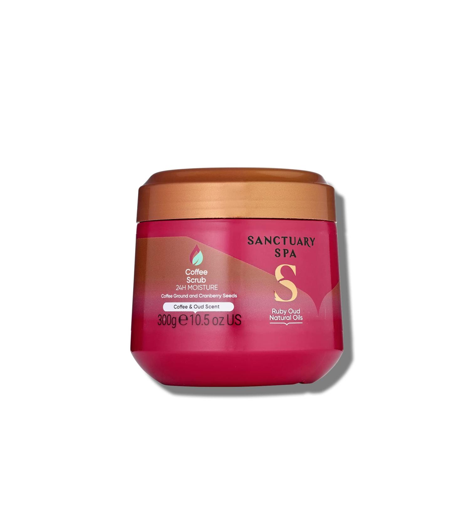 Sanctuary Spa Ruby Oud Coffee Scrub Mineral Oil Free Cruelty Free & Vegan 300 ml Red - Buy Online on GoSupps.com
