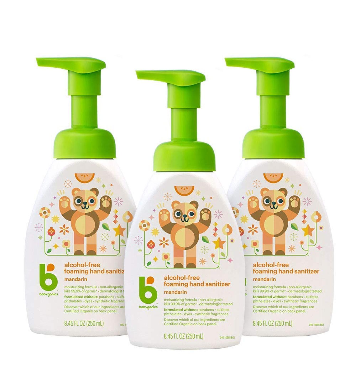 Babyganics Foaming Hand Sanitizer, Alcohol-Free Mandarin, 8.45oz (Pack of 3) - Kills 99.9% of Germs - Buy Online on GoSupps.com