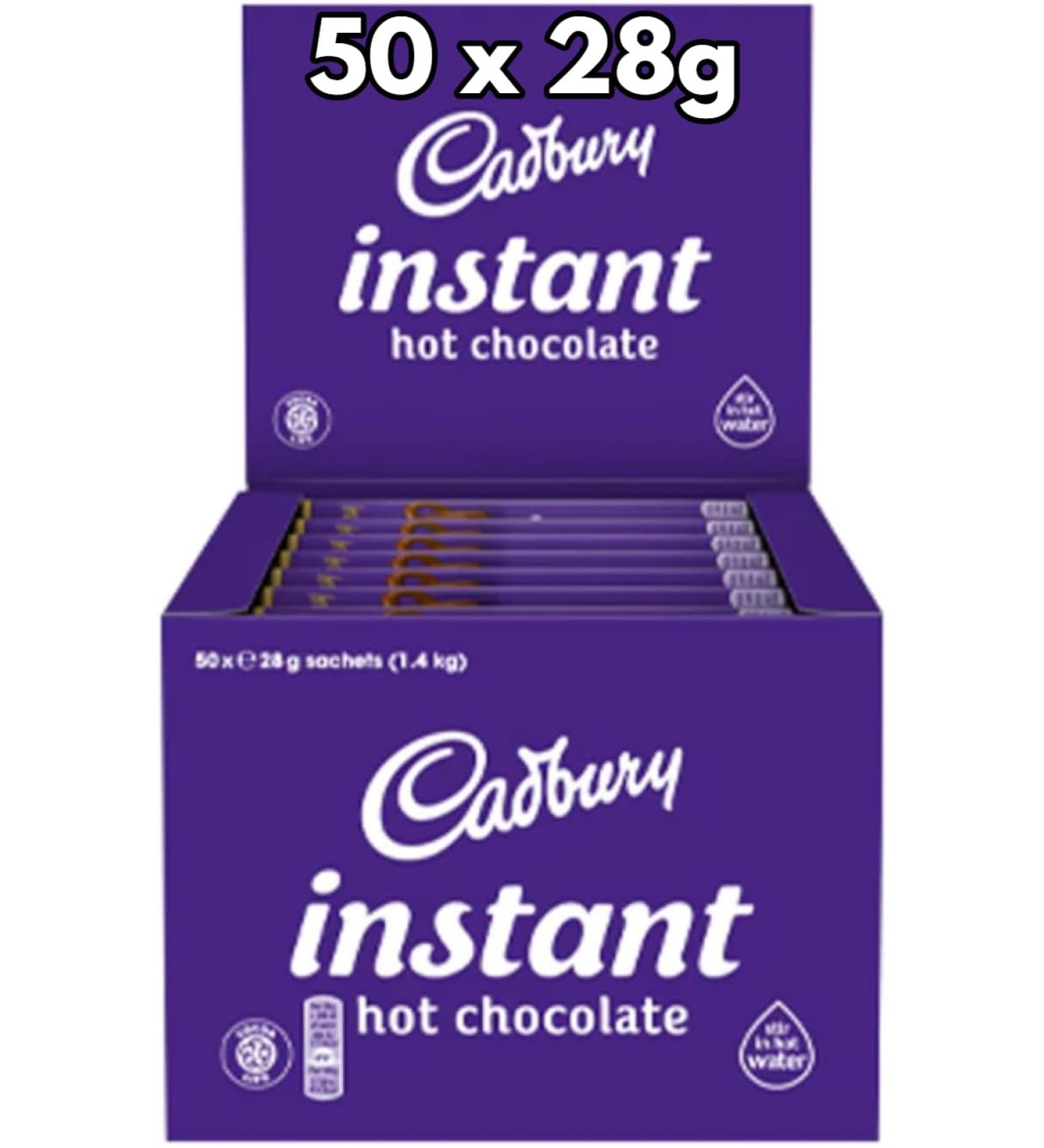 Cadbury Instant Hot Chocolate Sticks 28g | Pack of 50 | Just add water - Buy Online on GoSupps.com