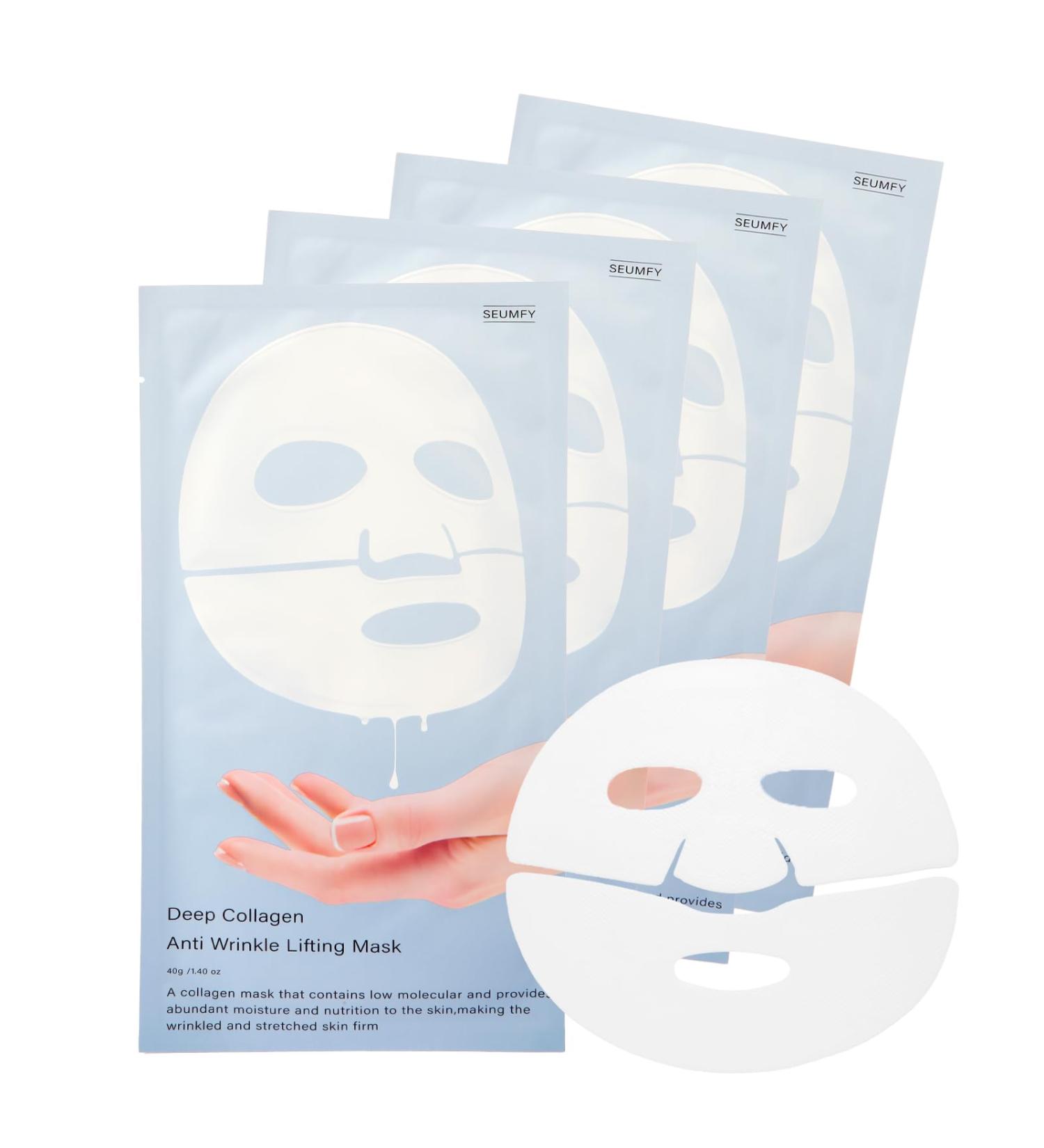 SEUMFY Collagen Face Masks - 5 000 000ppb Deep Overnight Lifting & Firming Mask - 40g x 4 | Hydrating Skincare for All Skin Types - International Shipping Available - Buy Online on GoSupps.com