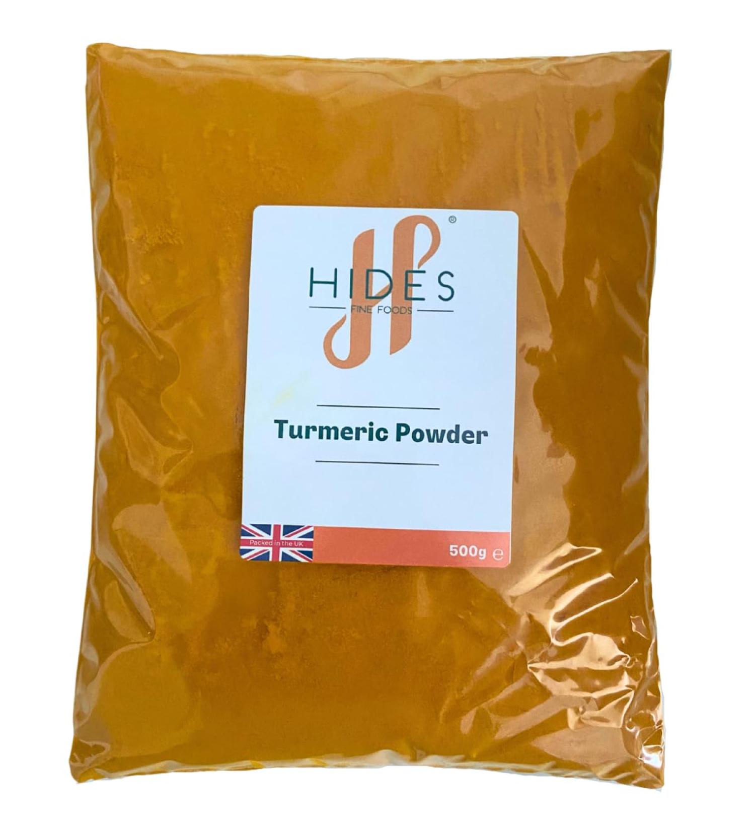 Hides Fine Foods - Turmeric Powder 500g - GMO Free - Suitable for Vegetarians - Spice Staple - Southeast Asian Cuisine - Indian Cooking - Curries - Dhal - Buy Online on GoSupps.com