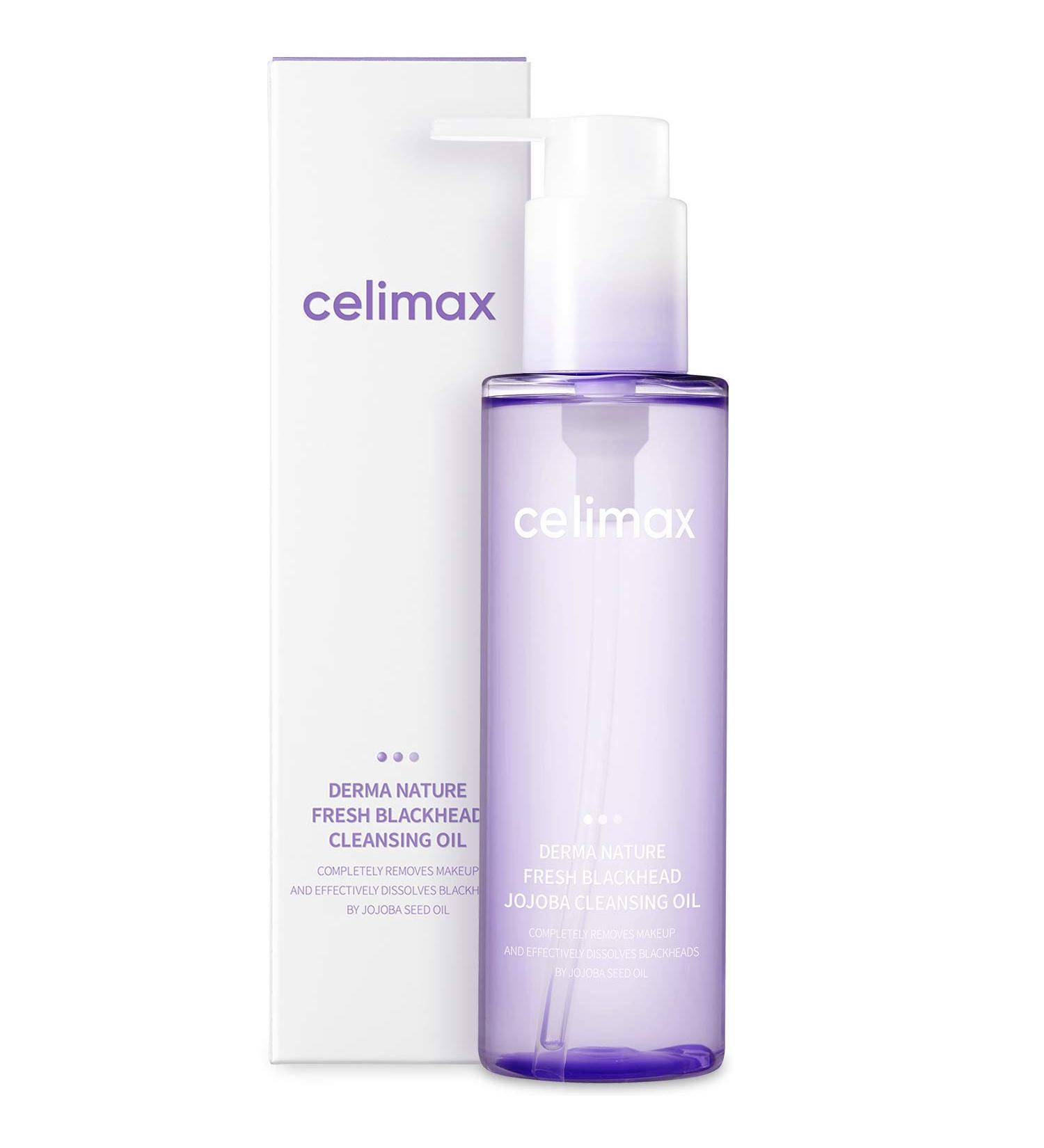  Celimax Derma Nature Fresh Blackhead Jojoba Cleansing Oil - Light Non-Greasy Makeup Clogged Pores Blackheads Dissolving Formula 150ml - Buy Online on GoSupps.com