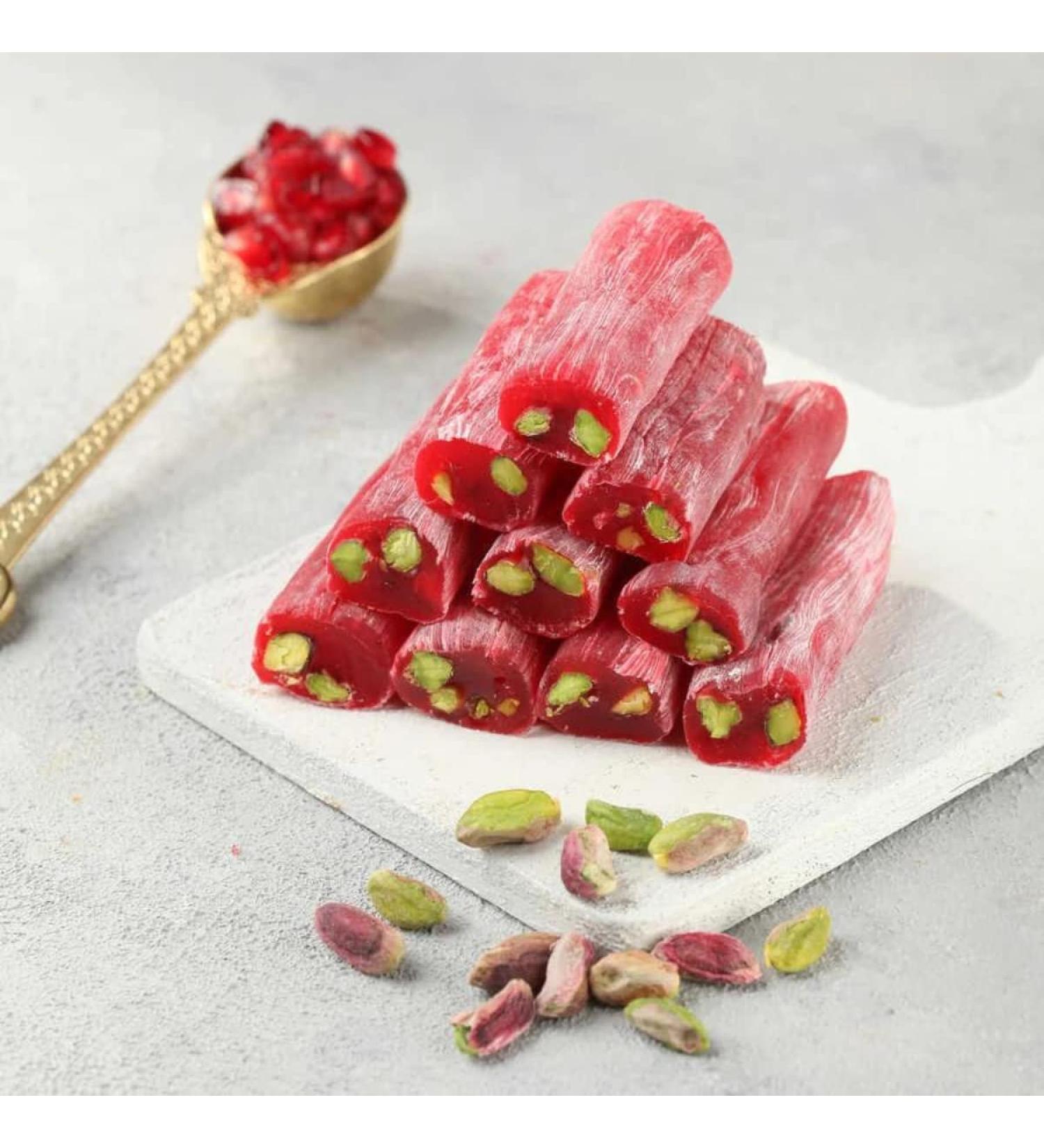 Buy Pergamo Vegan Snacks & Sweets | Turkish Delight Gift Box with Pistachios & Pomegranate - Premium 300g - Buy Online on GoSupps.com