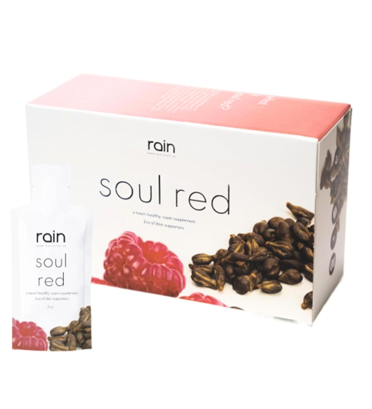 Rain International- Soul Red Seed-Based Antioxidant Superfood Drink | Cold-Pressed Black Cumin Grape & Raspberry Seeds Immune Support Energy | On-The-Go Single-Serve Pouches | 30 Count - Buy Online on GoSupps.com