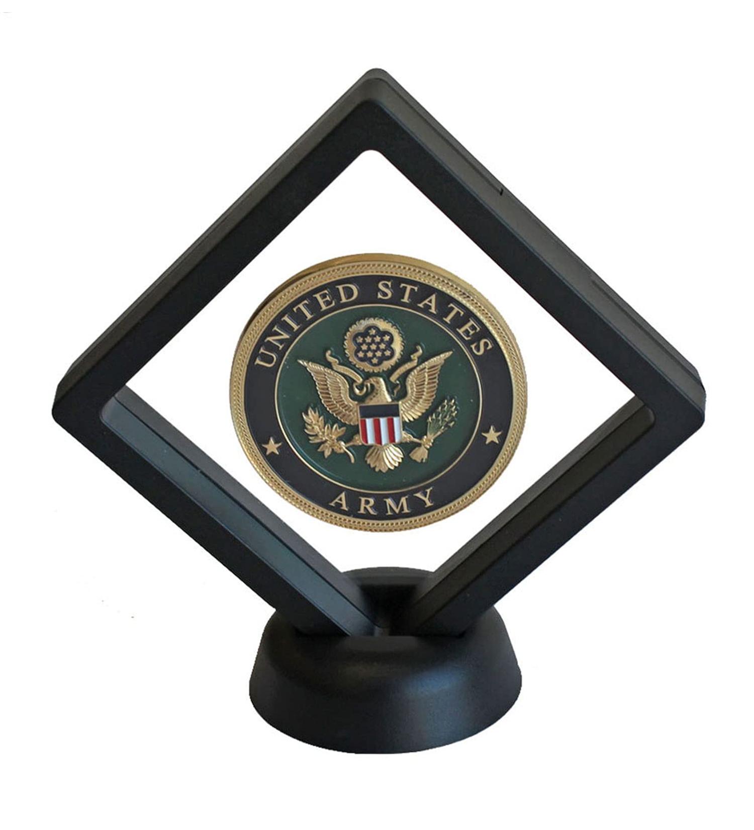 3D Floating Frame Shadow Box | Challenge Coin Display Case | Magic Suspension Stand in Black - Rectangular Shape - Buy Online on GoSupps.com