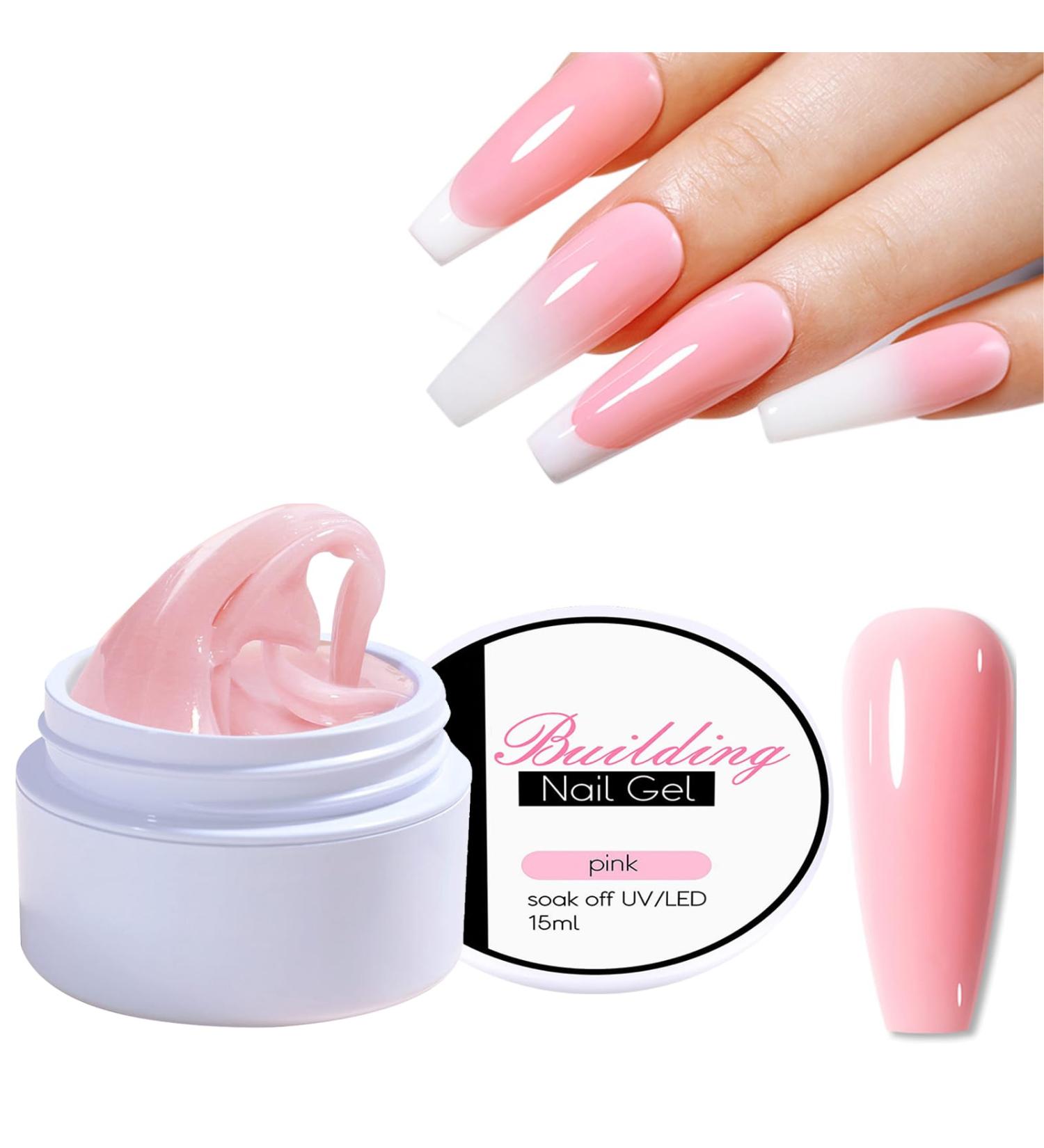 Pink Builder Gel for Nails - UV/LED Nail Extension & Repair Gel for Home DIY - Buy Online on GoSupps.com