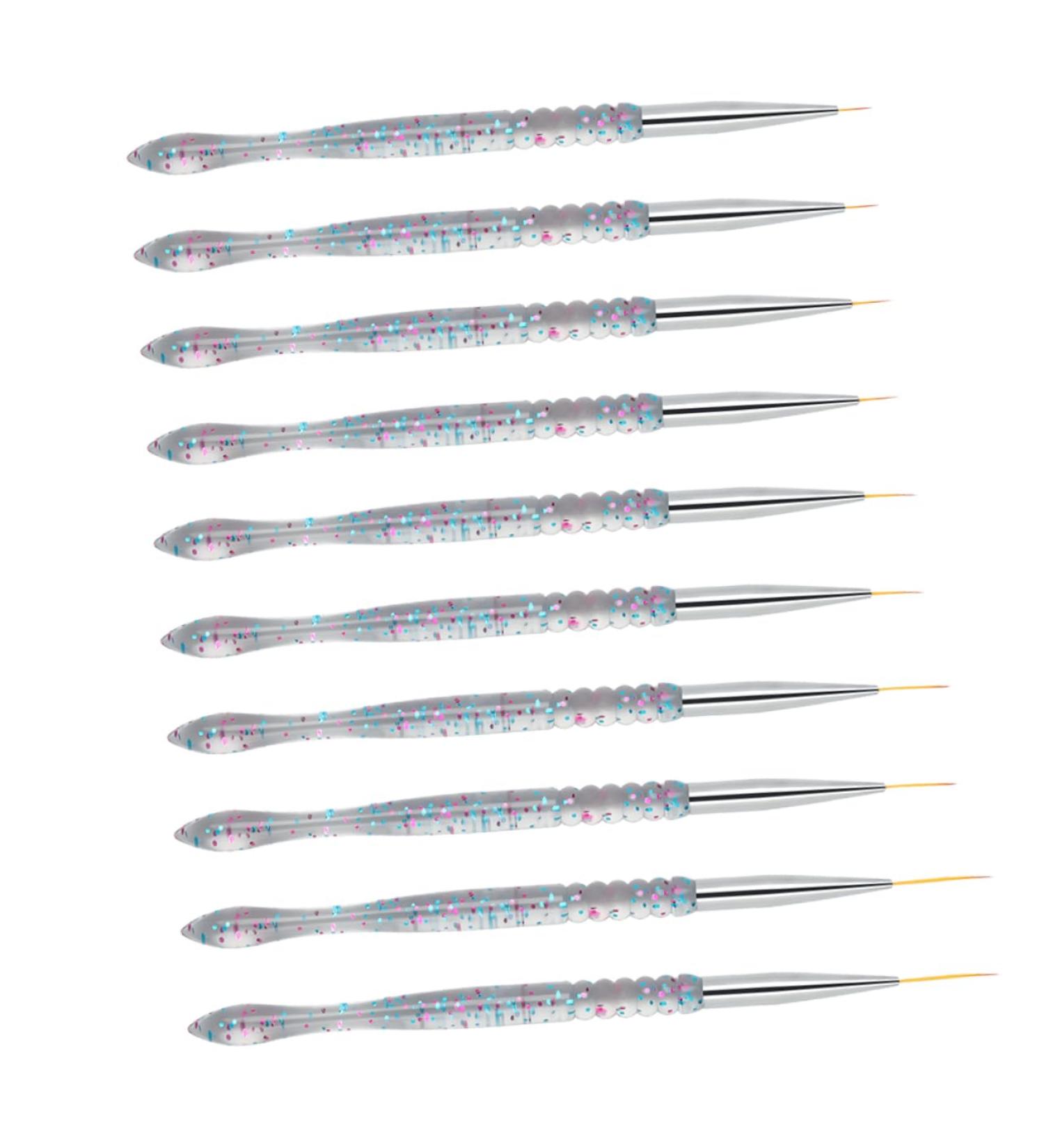 DOITOOL 2sets Nail Art Drawing Pen Liner Paint Nail Art Point Drill Nail Gel Nail Kit Nail Art Tools Nail Salon Supply Nail Detail Brush Alloy Pen Holder Transparent Handle Miniature - Buy Online on GoSupps.com