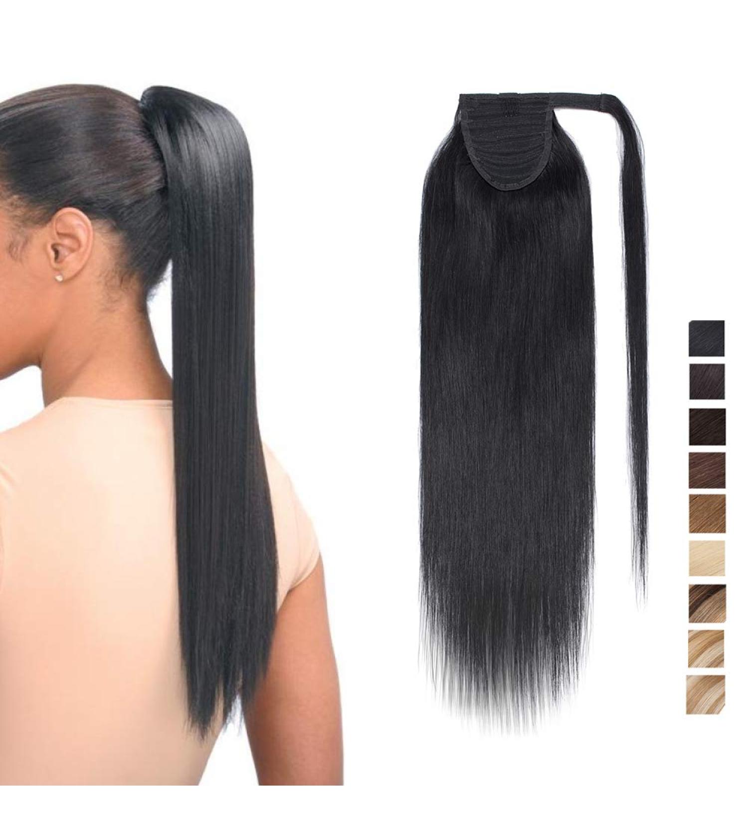 Buy SEGO Real Remy Human Hair Ponytail Extensions - Clip In Braid & Bangs - Black 16 (45cm) - 80g - International Shipping Available - Buy Online on GoSupps.com