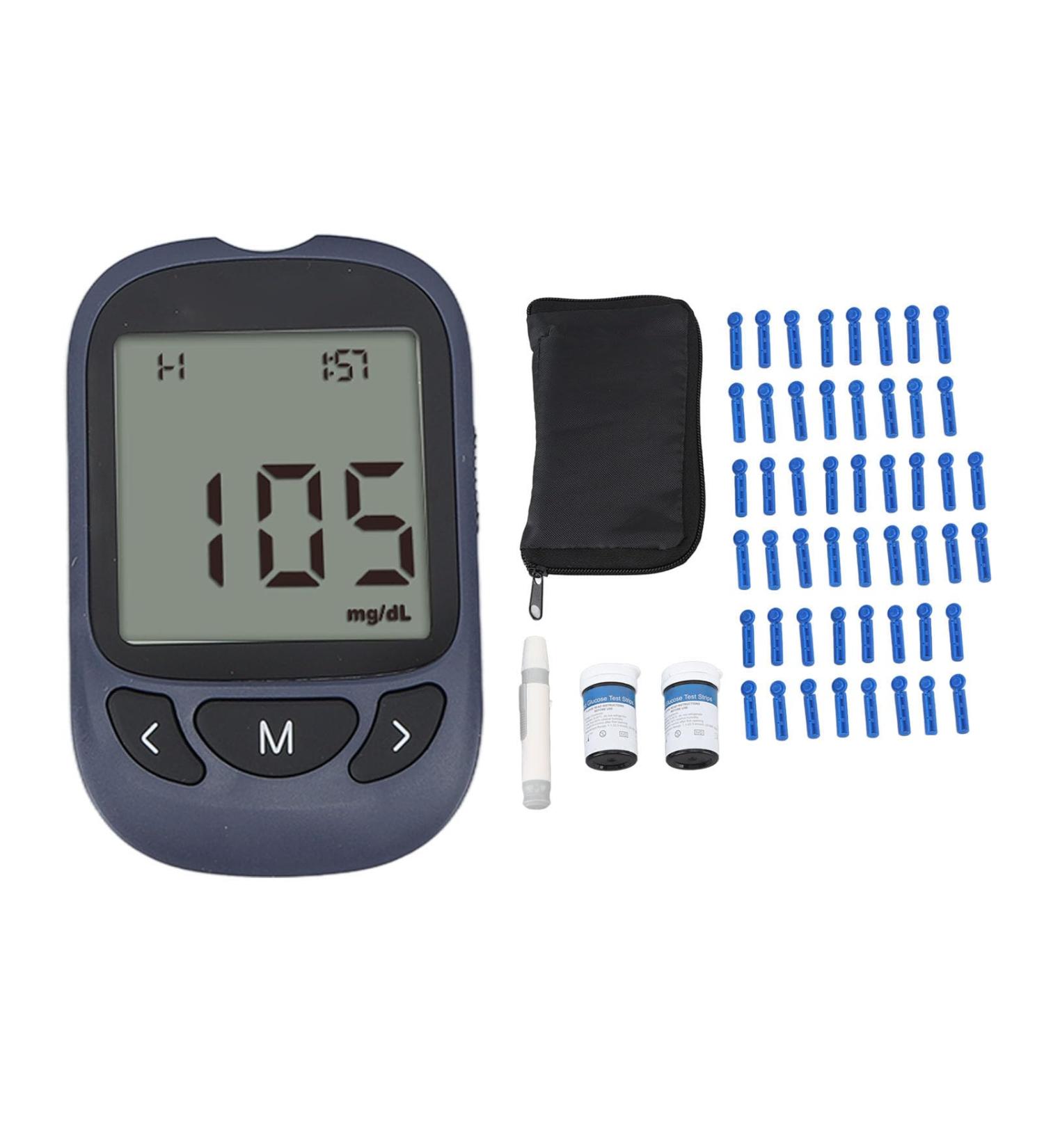 Blood Glucose Meter Test Kit - 50 Strips + 50 Lancets - High Precision & Automatic Identification - Large Screen - Diabetic Test Set - Buy Online on GoSupps.com