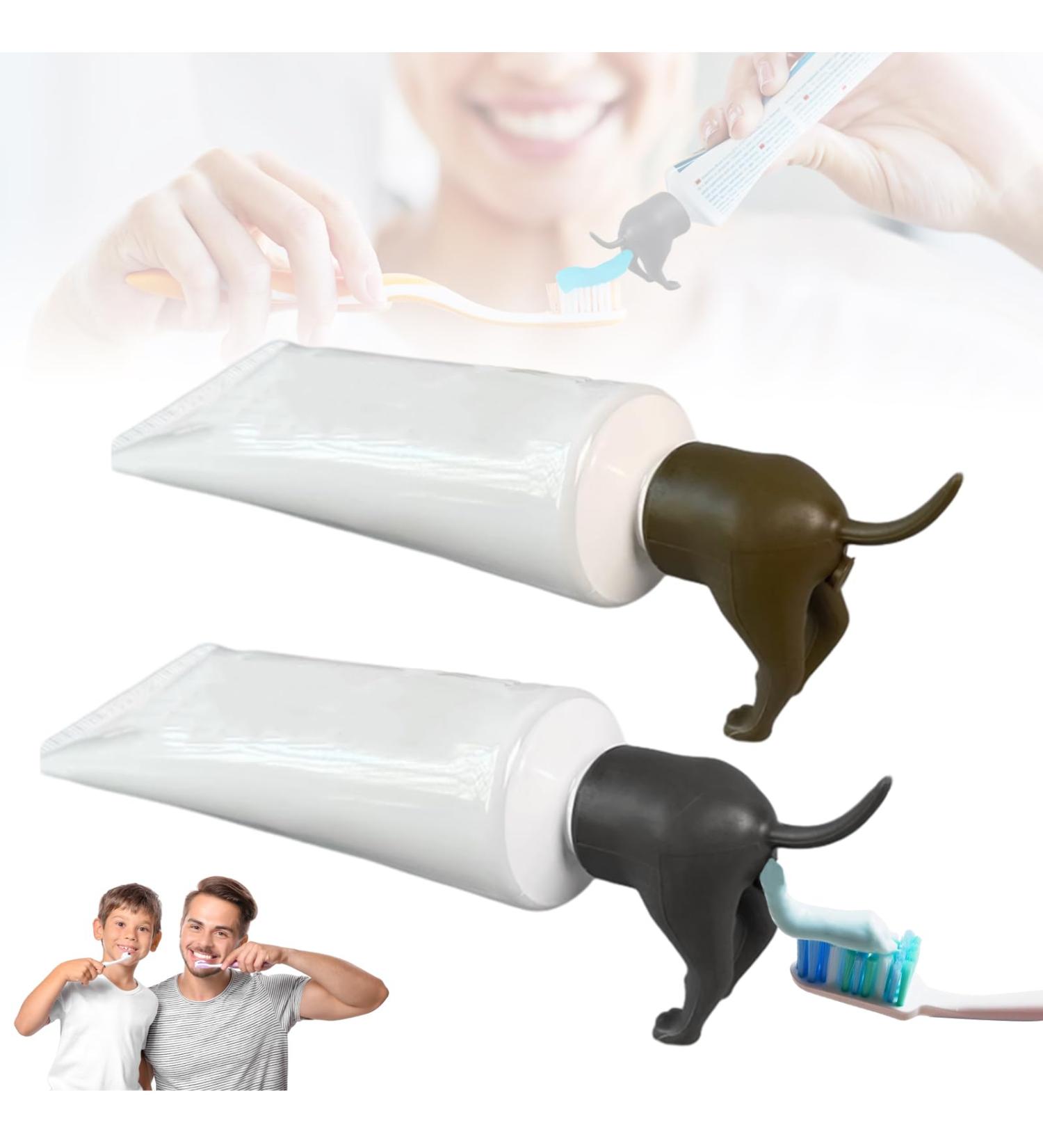 2PCS Pooping Dog Butt Toothpaste Topper Dog Poop Toothpaste Dispenser Funny Toothpaste Cap Reusable Dog Toothpaste Dispenser for Home Travel Daily Life - Buy Online on GoSupps.com