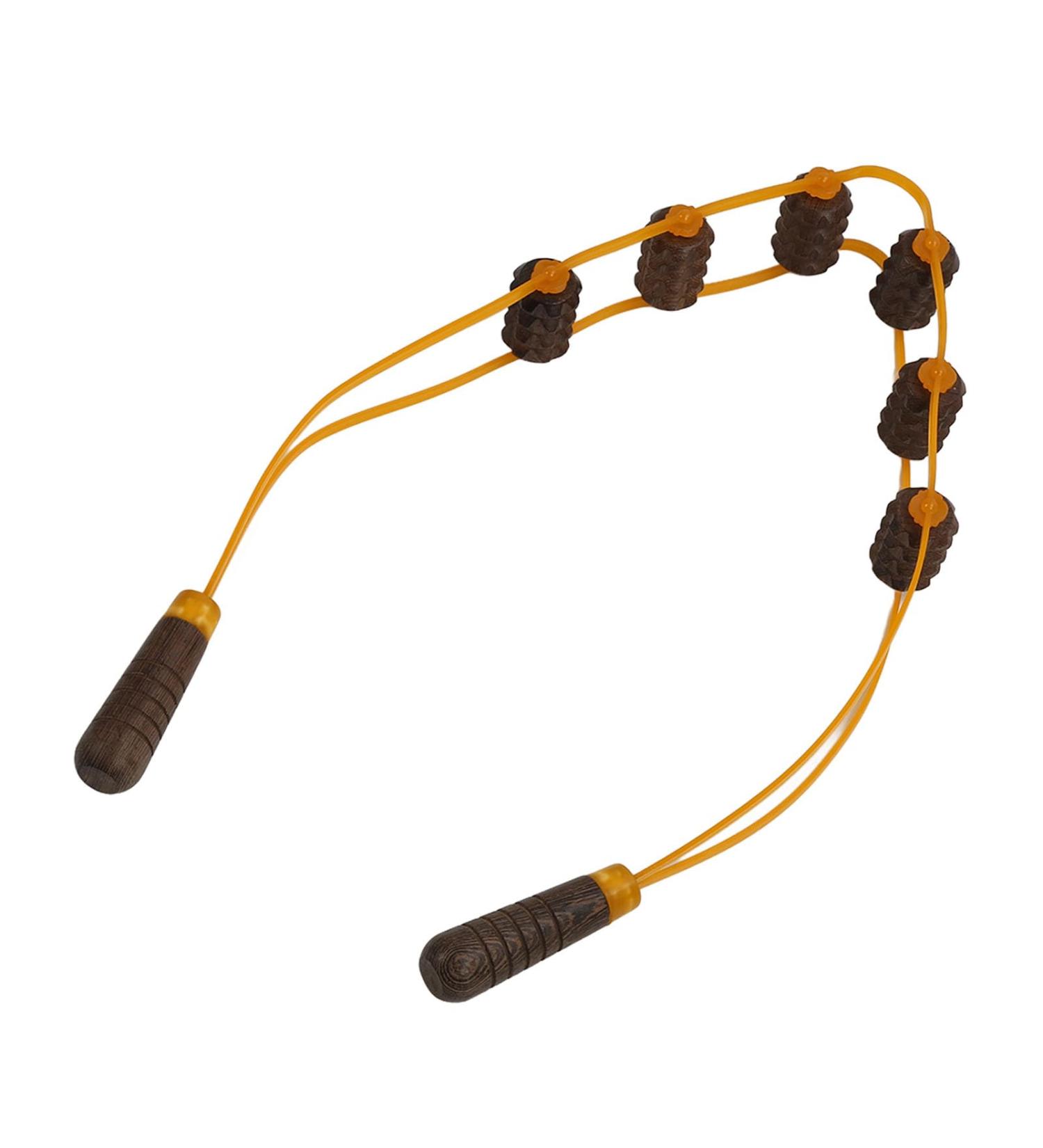 Wooden Cervical Vertebra Massage Roller Rope | Relieve Muscle Soreness & Stress | Lymphatic Drainage Manual Massage Belt - Buy Online on GoSupps.com