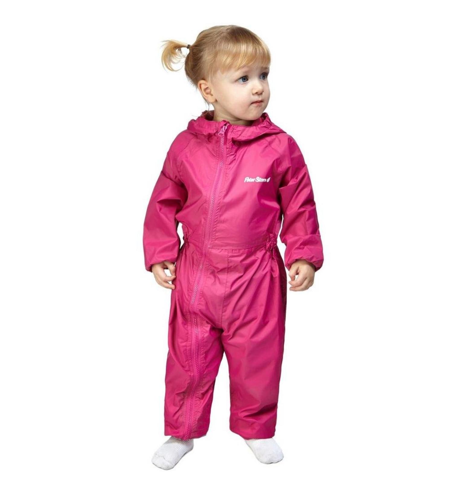 Peter Storm Girls' Waterproof All in One Rain Suit - Pink (6-9 Months) - Buy Online on GoSupps.com