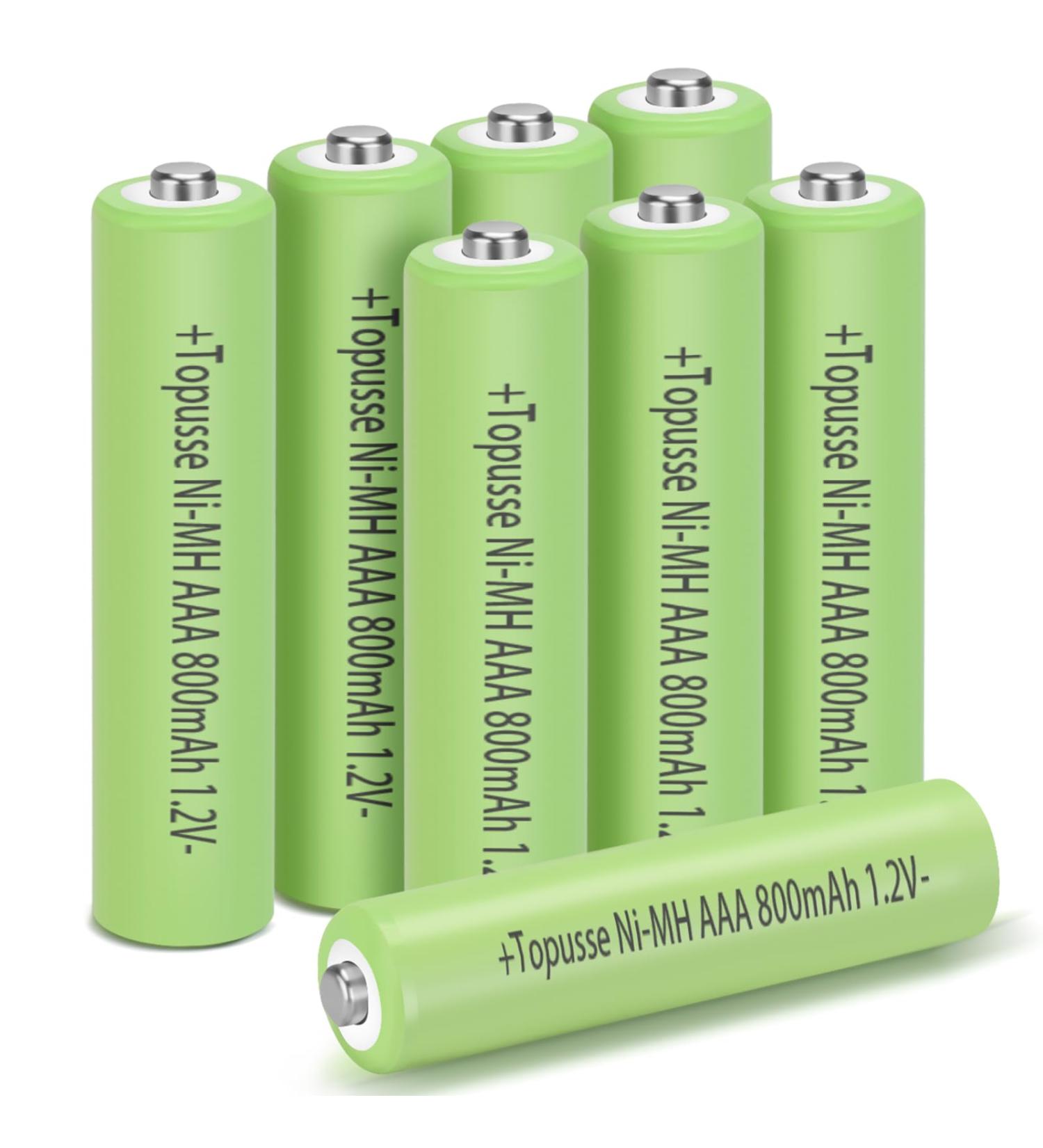 8 Pack Rechargeable Ni-MH AAA Batteries | Long-Lasting 800mAh for Outdoor Solar Lights - Buy Online on GoSupps.com
