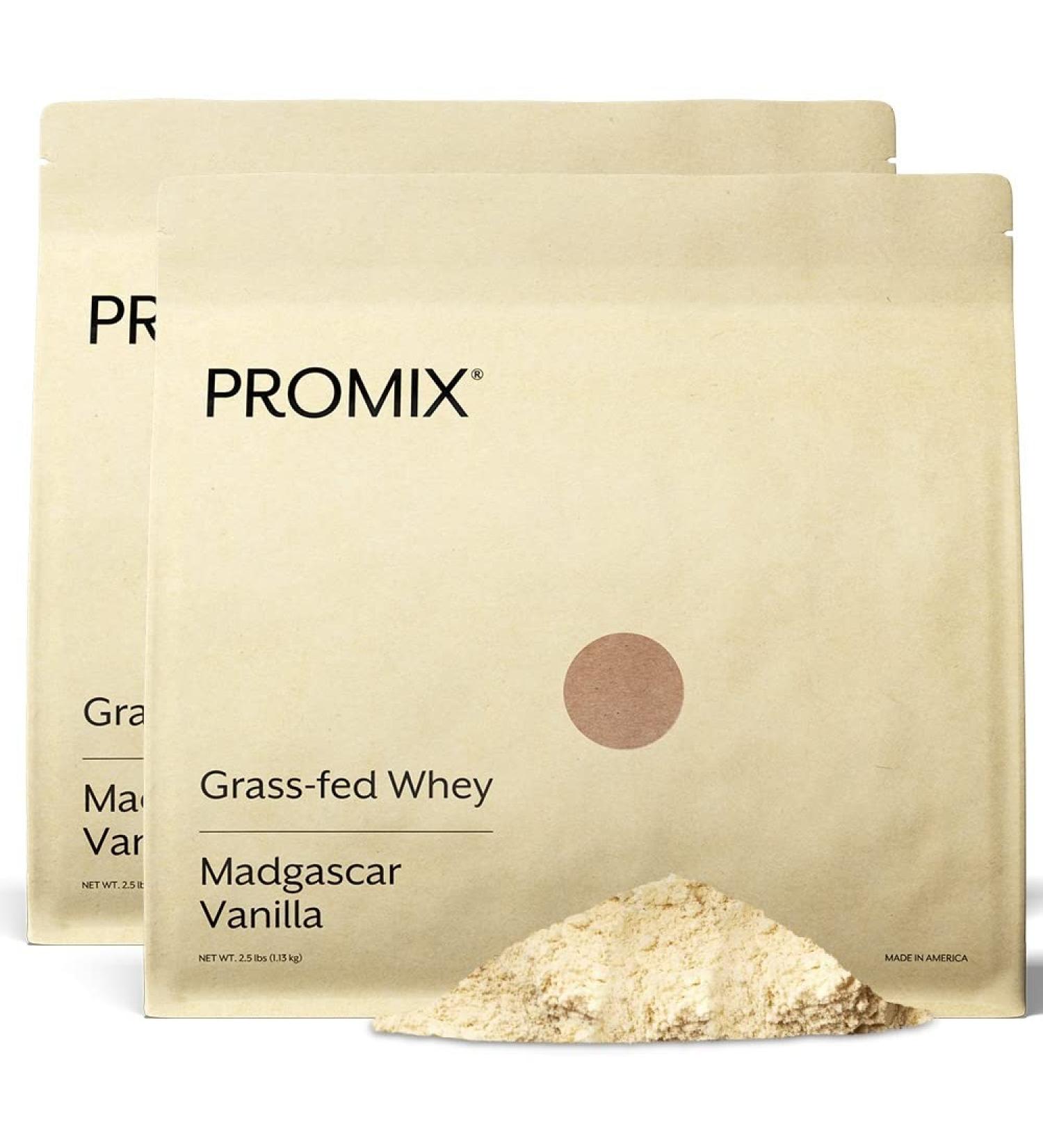 ProMix Nutrition Whey Protein Powder Vanilla - Grass-Fed & 100% All Natural - Post Workout Fitness & Nutrition Shakes Smoothies Baking & Cooking Recipes - 2.5 Pound (Pack of 2) - Buy Online on GoSupps.com