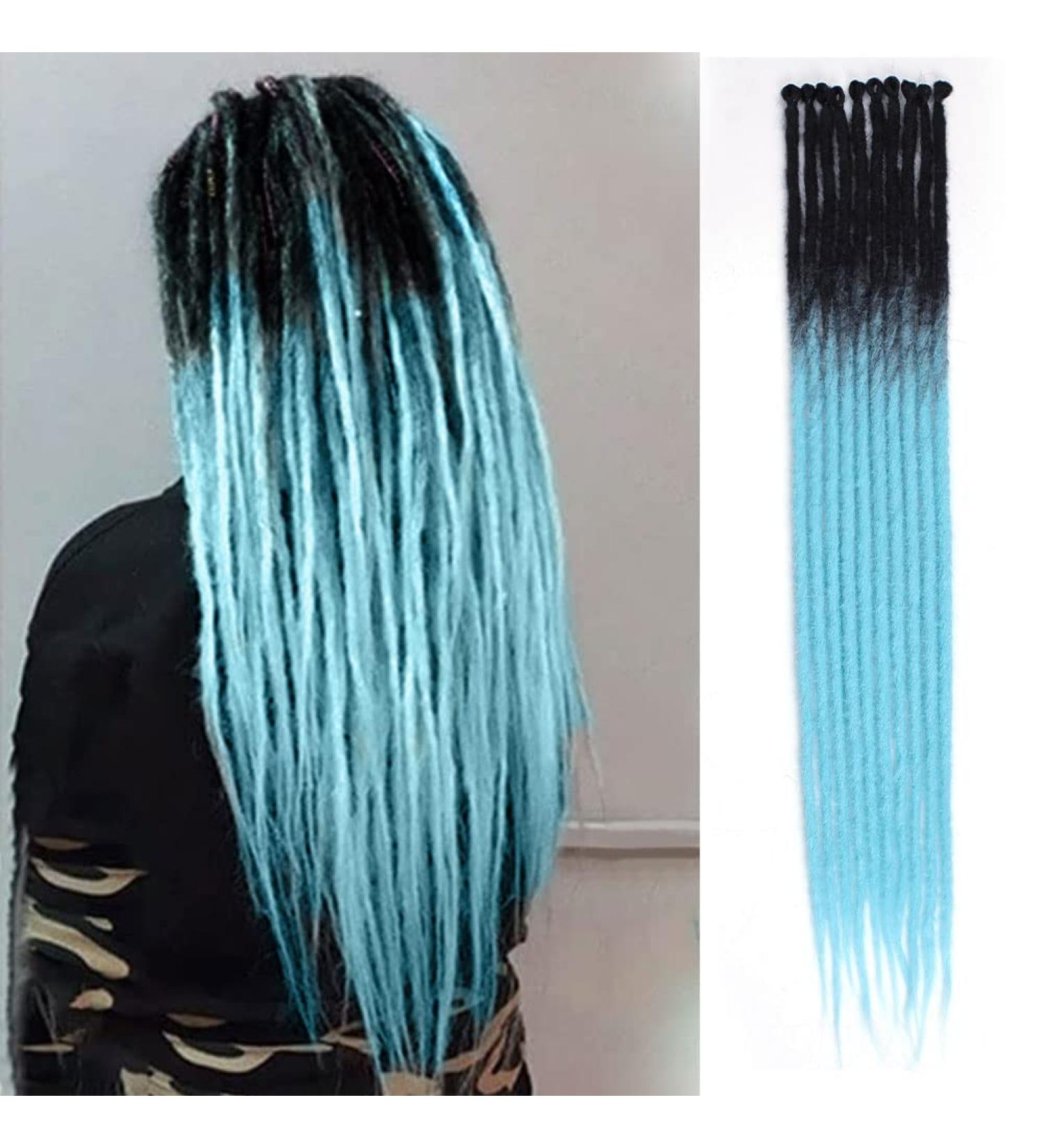 24 Ombre Mint Green Crochet Dreadlock Extensions - 10Dreads Hip Hop Style | Synthetic Hair | 24 Inch | White Women - Buy Online on GoSupps.com