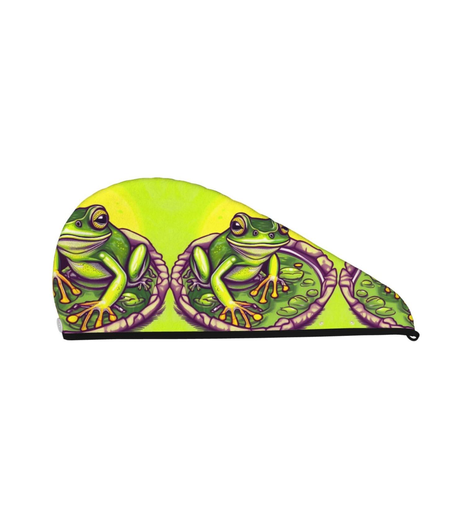 Frog in a Pond Dry Hair Cap for Girls | Soft Super Absorbent Elastic Wrap for Quick Drying Long Thick Hair - Buy Online on GoSupps.com