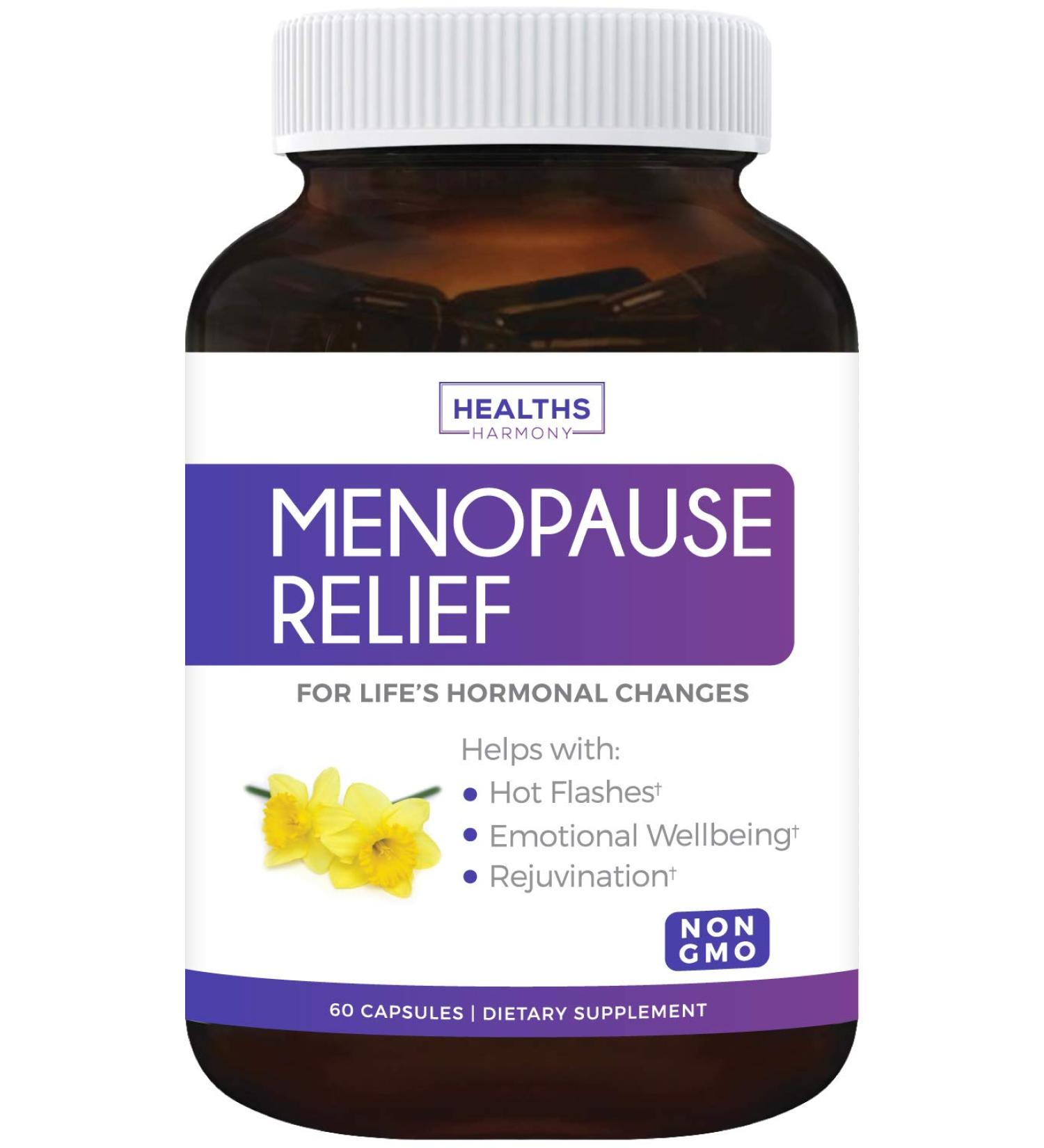 Menopause Relief Supplement with Black Cohosh - Hormone Balance Support - 60 Capsules - Buy Online on GoSupps.com