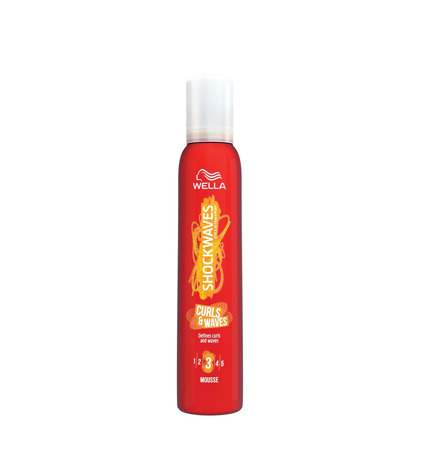 Wella Shockwaves Curls & Waves Mousse 200ml - Long-Lasting Hold and Defined Waves - Buy Online on GoSupps.com