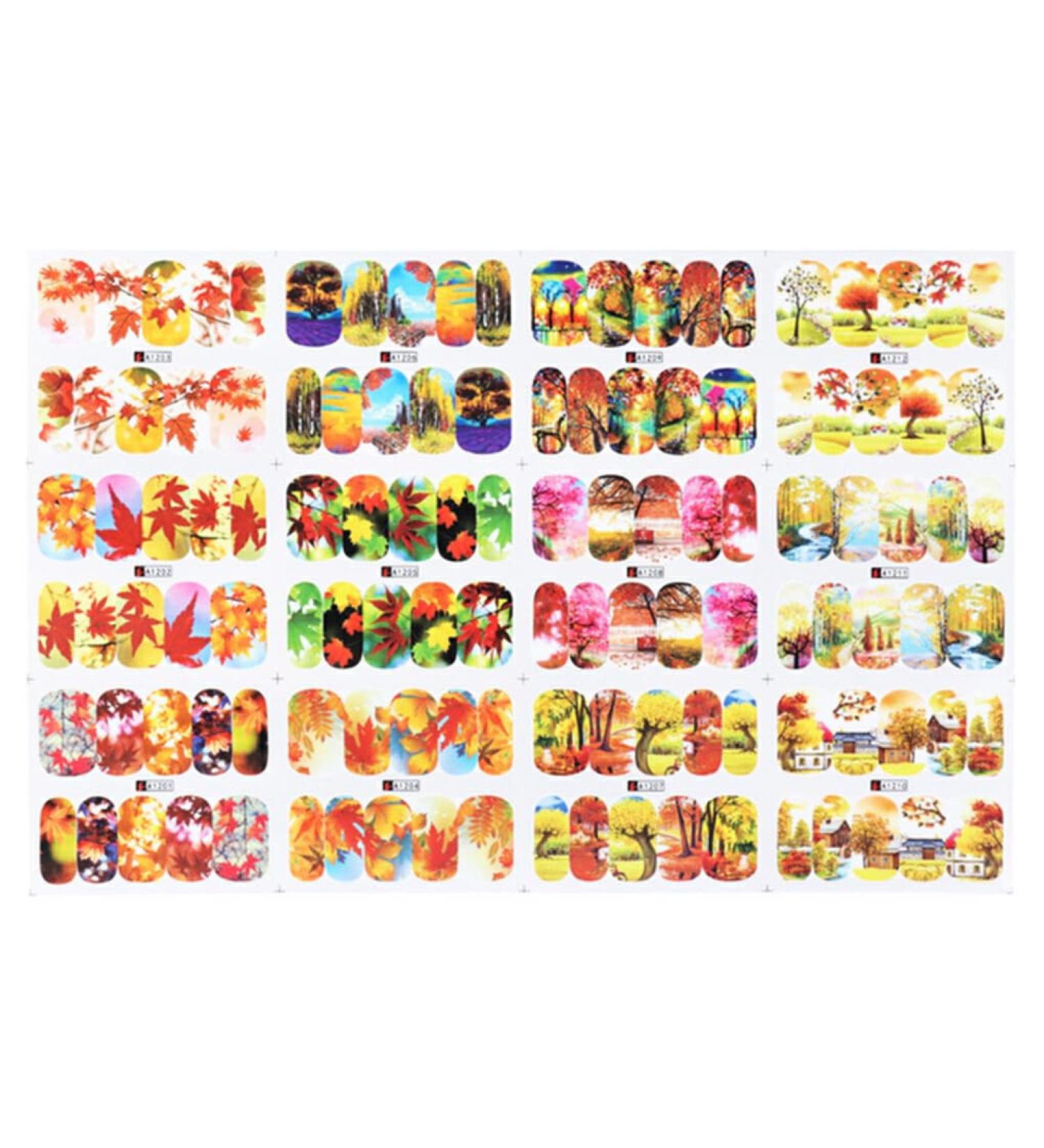dijiusidy Nails Stickers Acrylic Fashion Maple Leaf Tips Decals Manicure Ins Printing Paste Decor Adhesive Elements Decorations - Buy Online on GoSupps.com