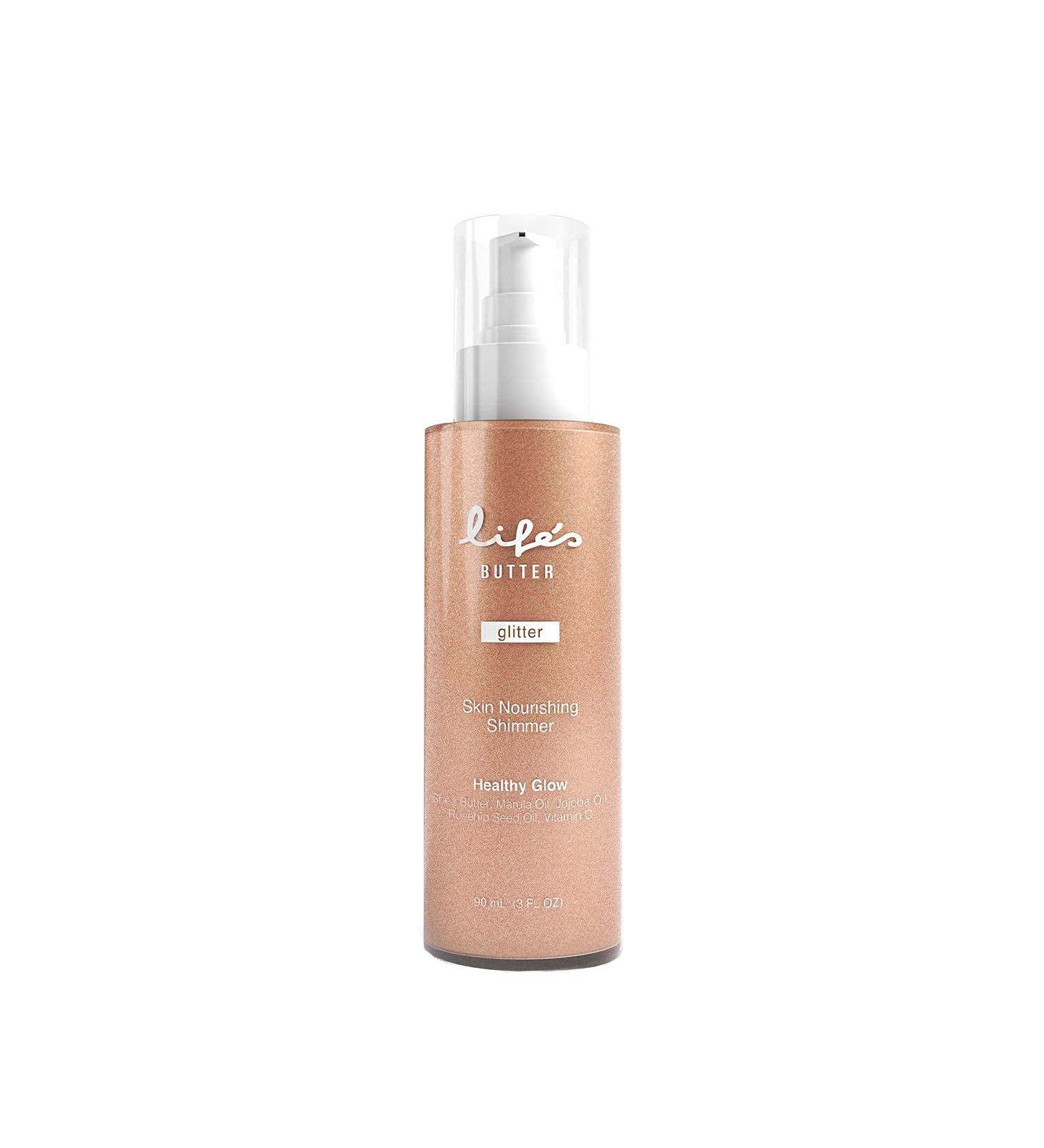Luxurious Face & Body Shimmer Infused with Shea Butter, Marula Oil, Jojoba Oil, and Vitamin C for Healthy Glowing Skin | Waterproof Moisturizing Formula | Glistening Bronze | 3 fl oz - Buy Online on GoSupps.com