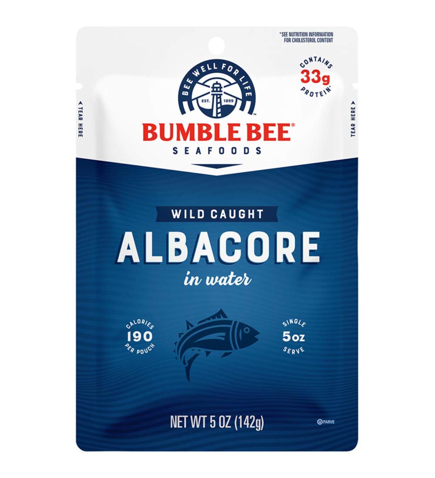BUMBLE BEE Premium Albacore Tuna In Water Pouch - High Protein Keto Snack, Gluten Free, 5oz Pouches (12 Pack) - Buy Online on GoSupps.com